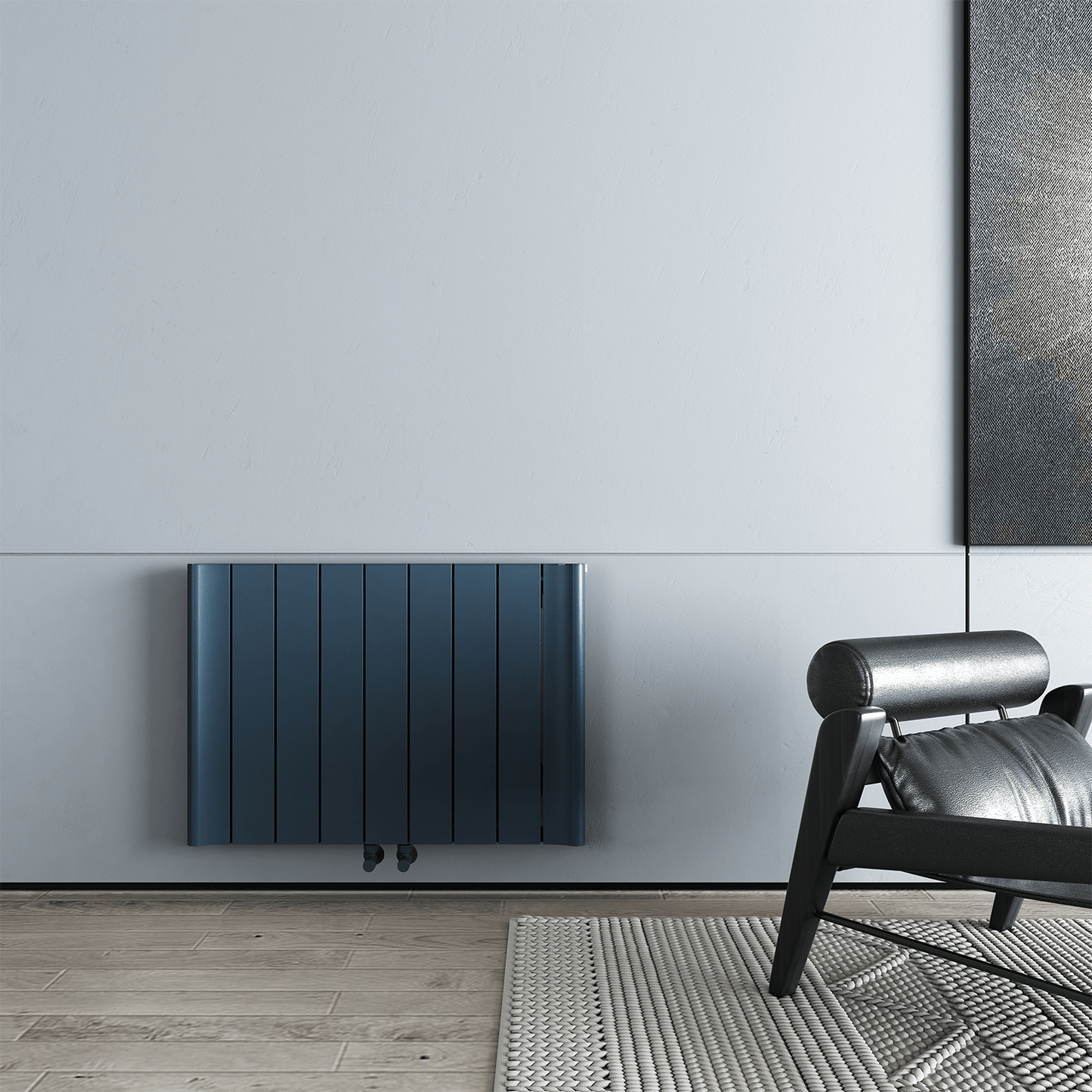 Carisa Burano Horizontaler Aluminium-Heizkörper, modernes Design, Anthrazit