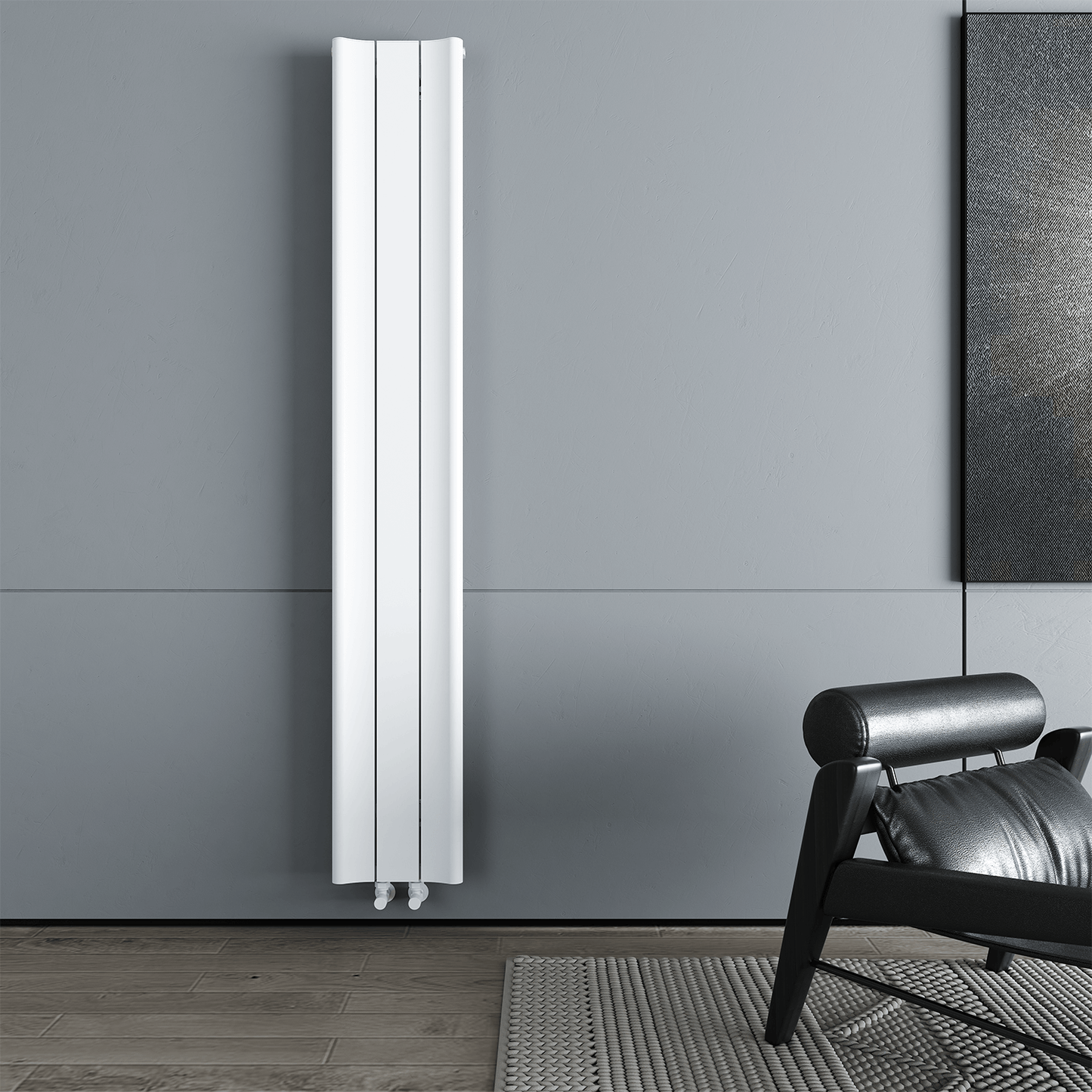 Carisa Burano Vertikaler Aluminium-Heizkörper, modernes Design, Weiß