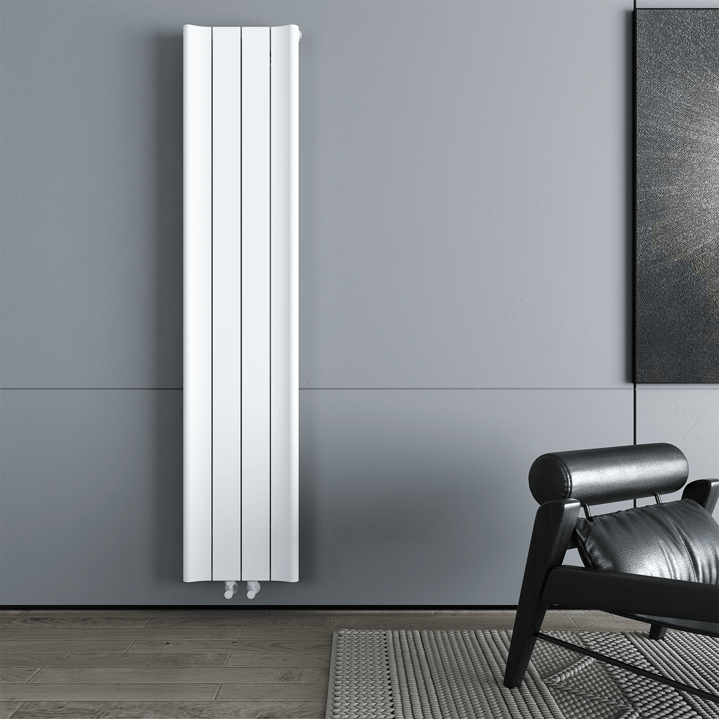 Carisa Burano Vertikaler Aluminium-Heizkörper, modernes Design, Weiß