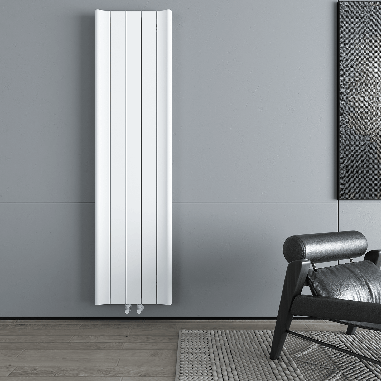 Carisa Burano Vertikaler Aluminium-Heizkörper, modernes Design, Weiß