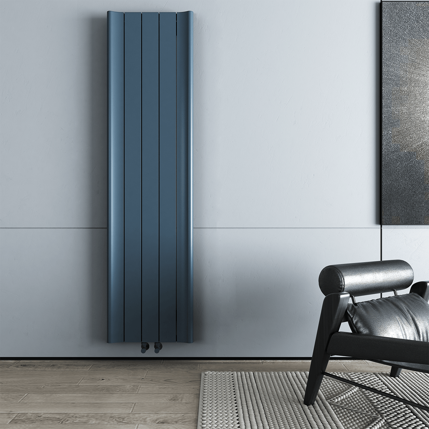 Carisa Burano Vertikaler Aluminium-Heizkörper, modernes Design, Anthrazit