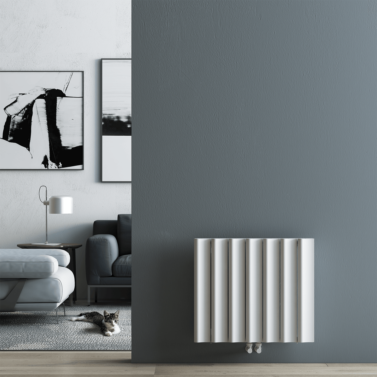 Carisa Burano S Horizontaler Aluminium-Heizkörper, modernes Design, Weiß