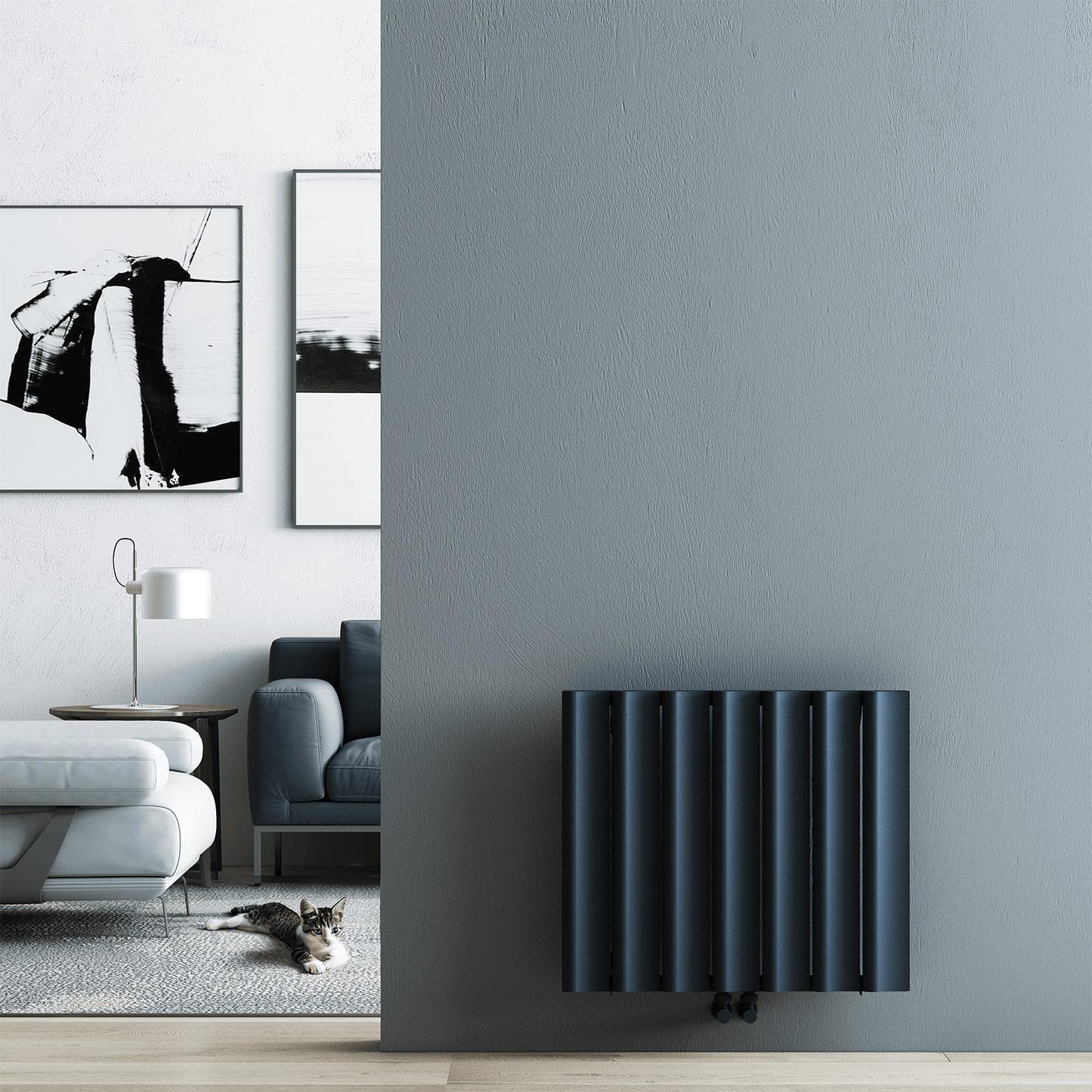 Carisa Burano S Horizontaler Aluminium-Heizkörper, modernes Design, Anthrazit
