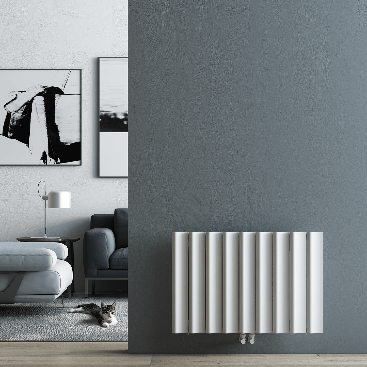 Carisa Burano S Horizontaler Aluminium-Heizkörper, modernes Design, Weiß