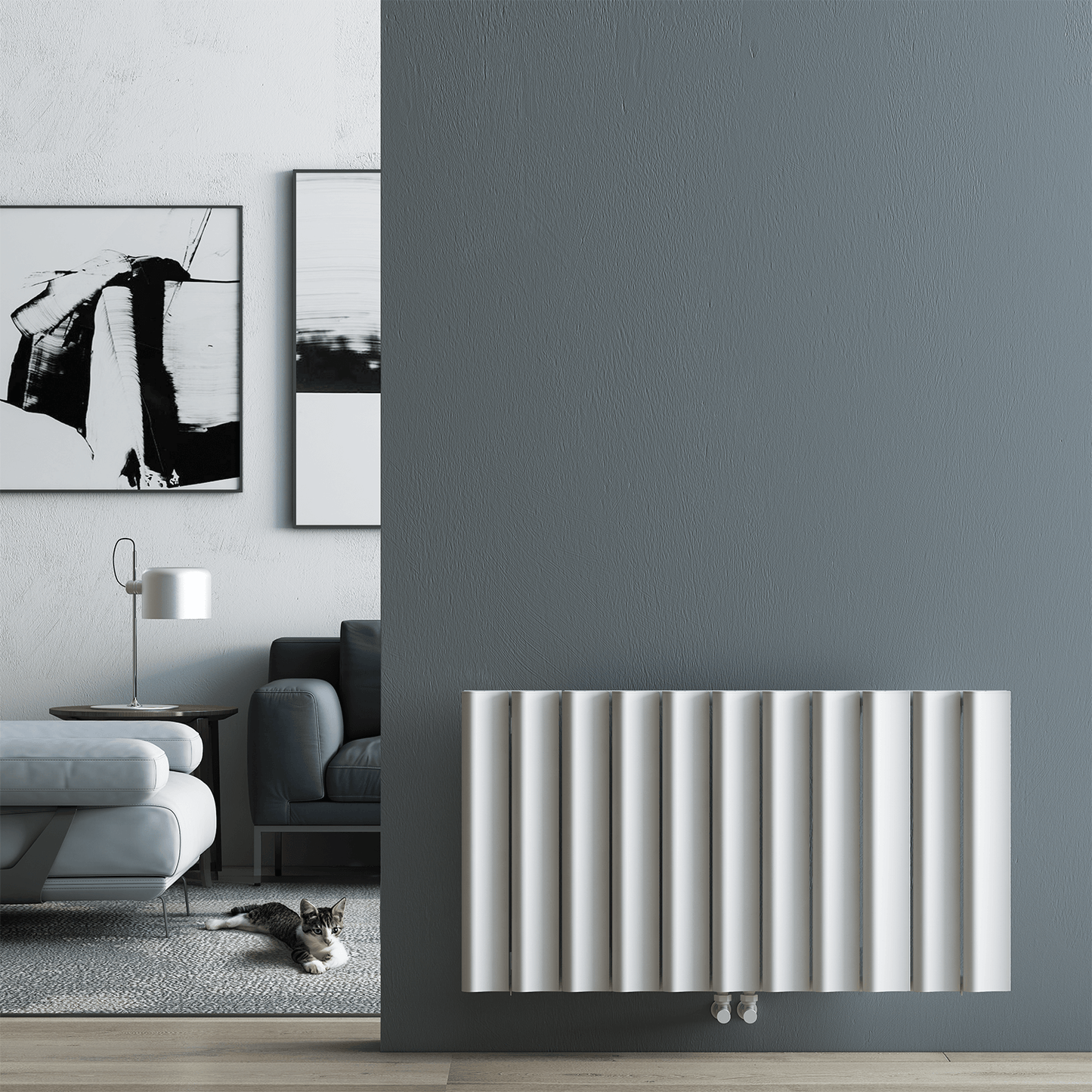 Carisa Burano S Horizontaler Aluminium-Heizkörper, modernes Design, Weiß
