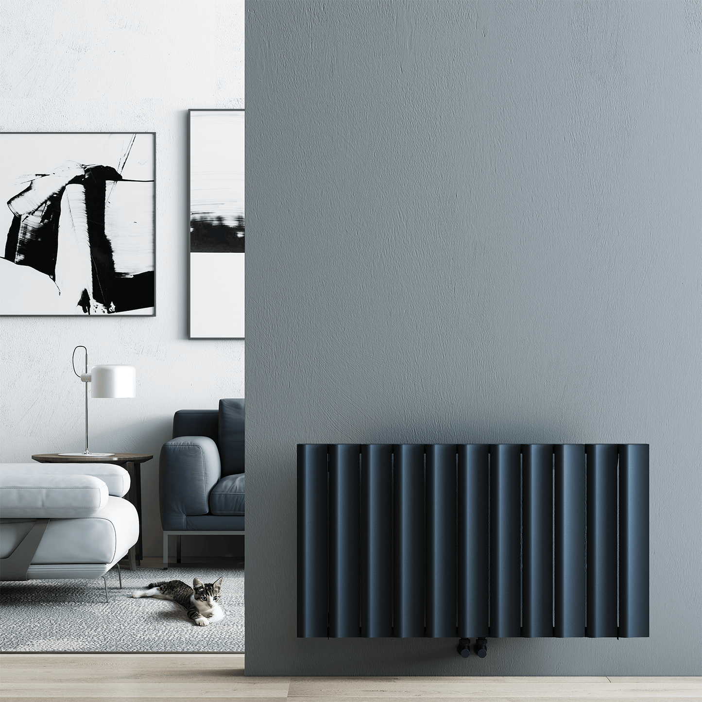 Carisa Burano S Horizontaler Aluminium-Heizkörper, modernes Design, Anthrazit