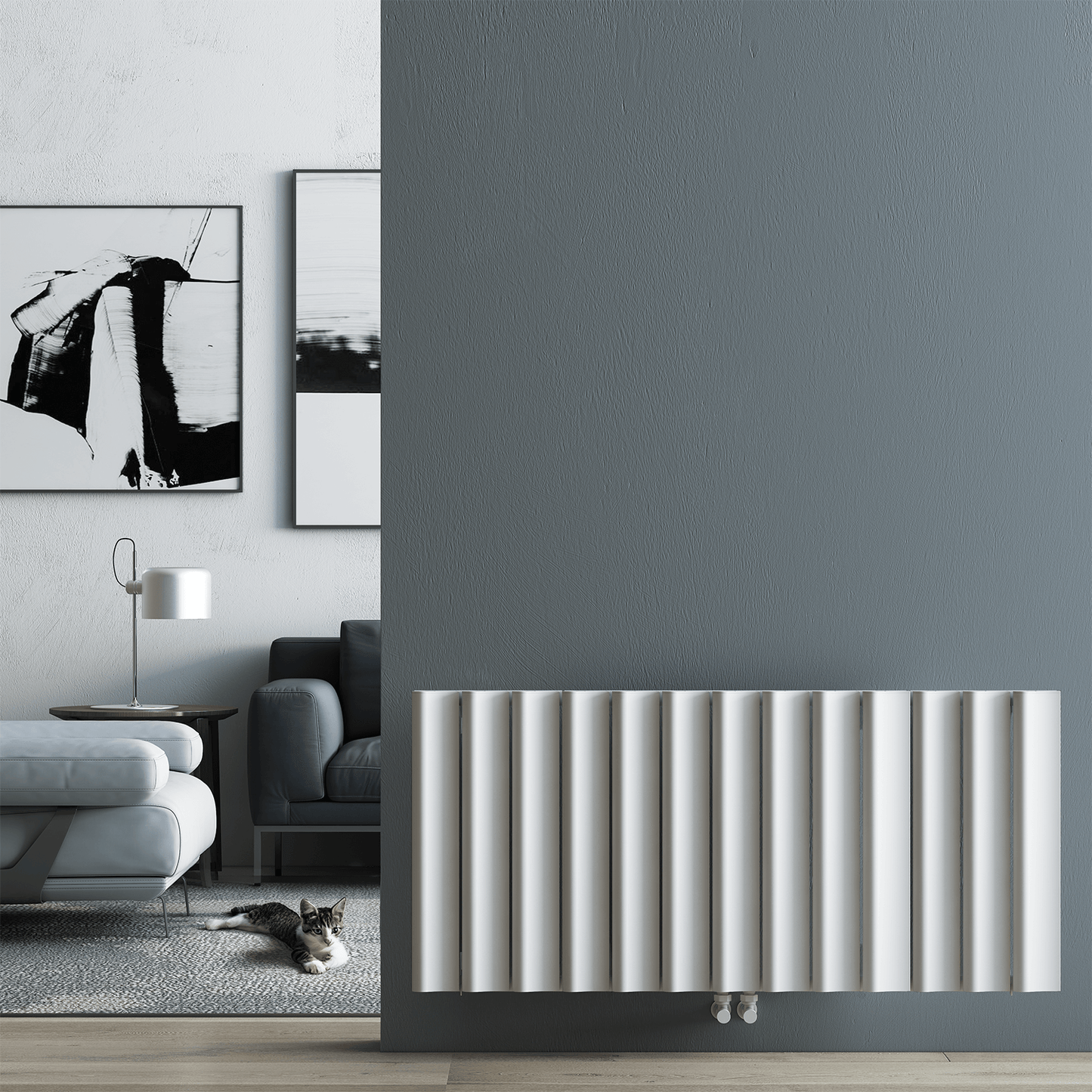 Carisa Burano S Horizontaler Aluminium-Heizkörper, modernes Design, Weiß