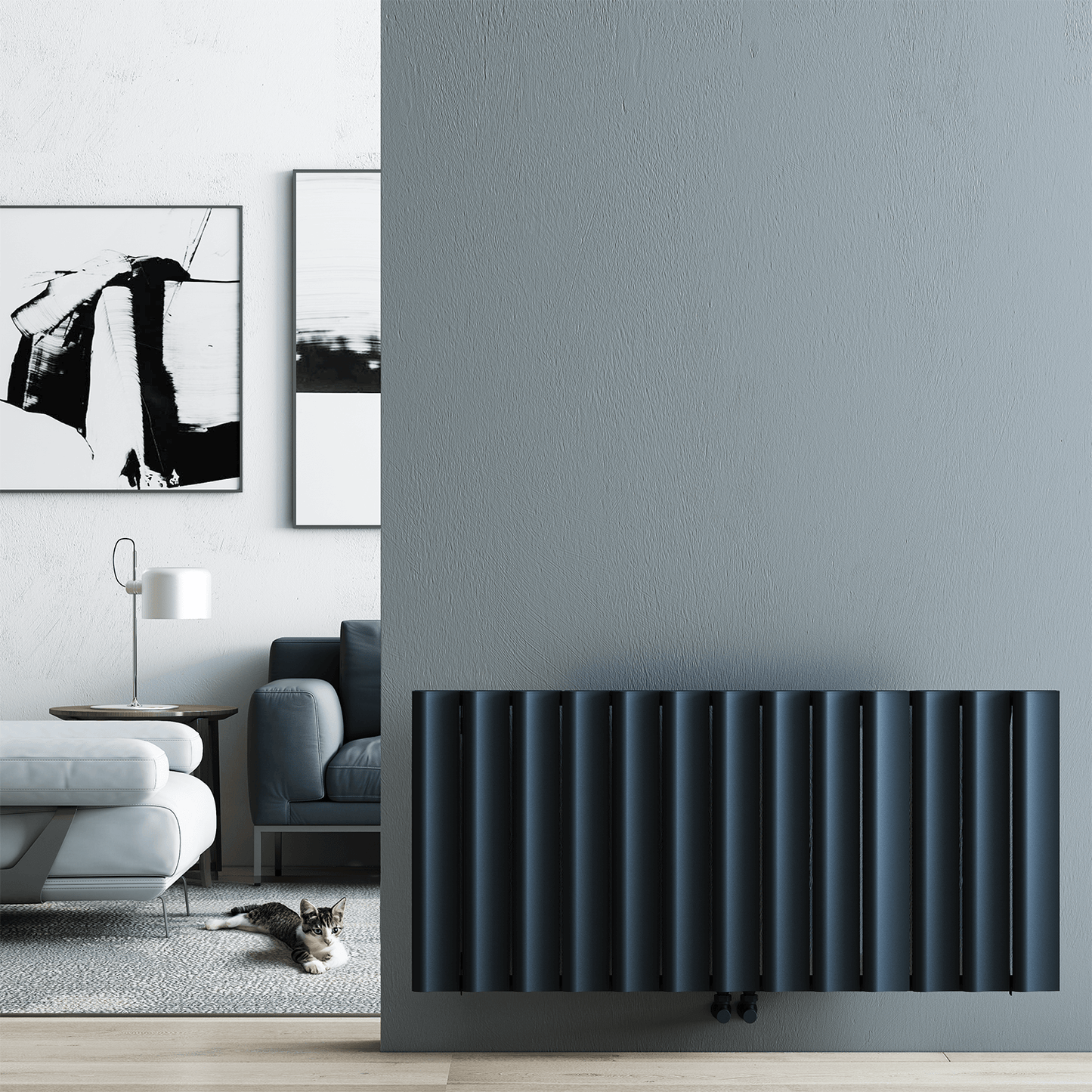 Carisa Burano S Horizontaler Aluminium-Heizkörper, modernes Design, Anthrazit