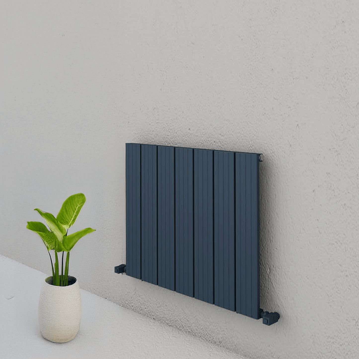 Carisa Chambord Horizontaler Aluminium-Heizkörper, modernes Design, Anthrazit