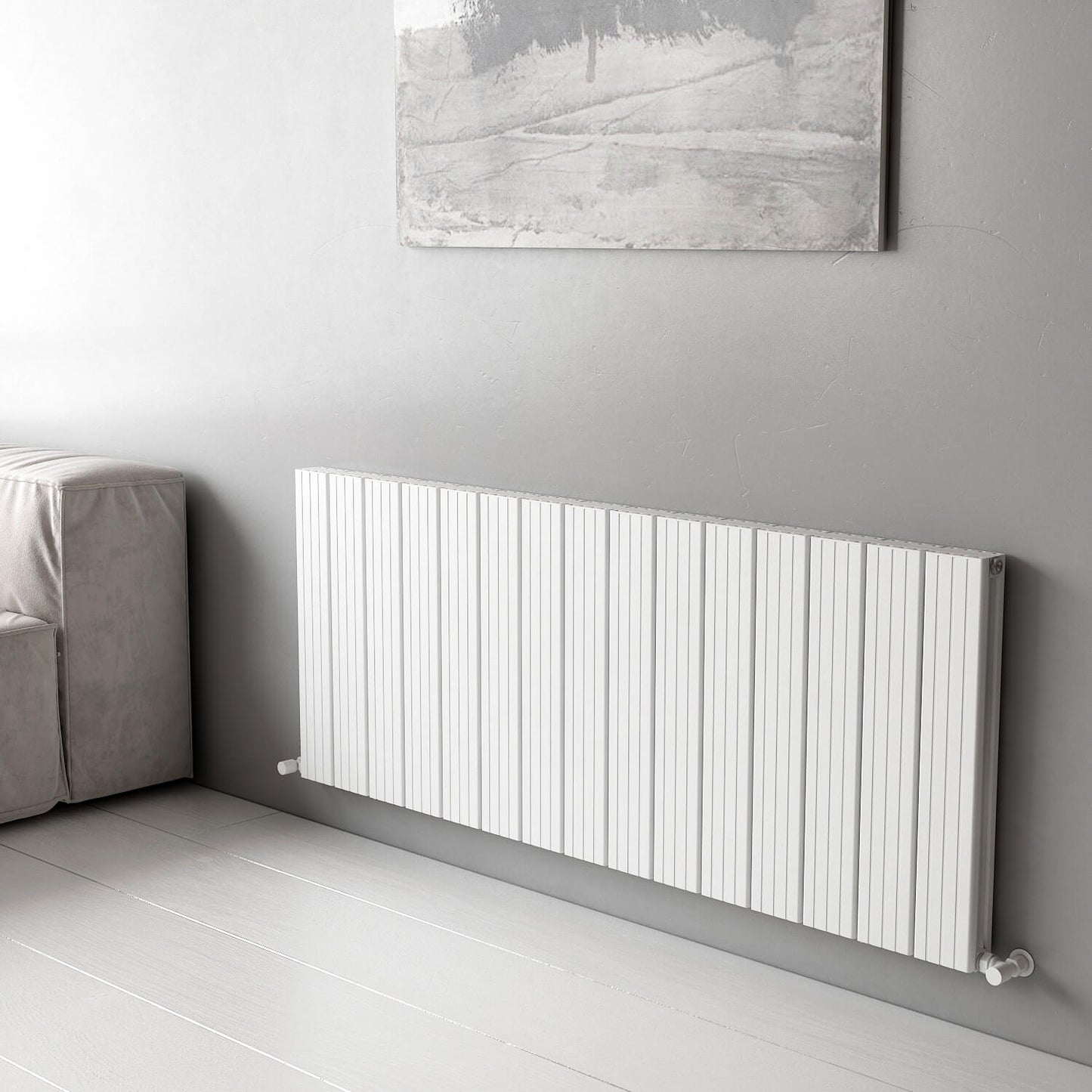 Carisa Chambord Horizontaler Aluminium-Heizkörper, modernes Design, Weiß
