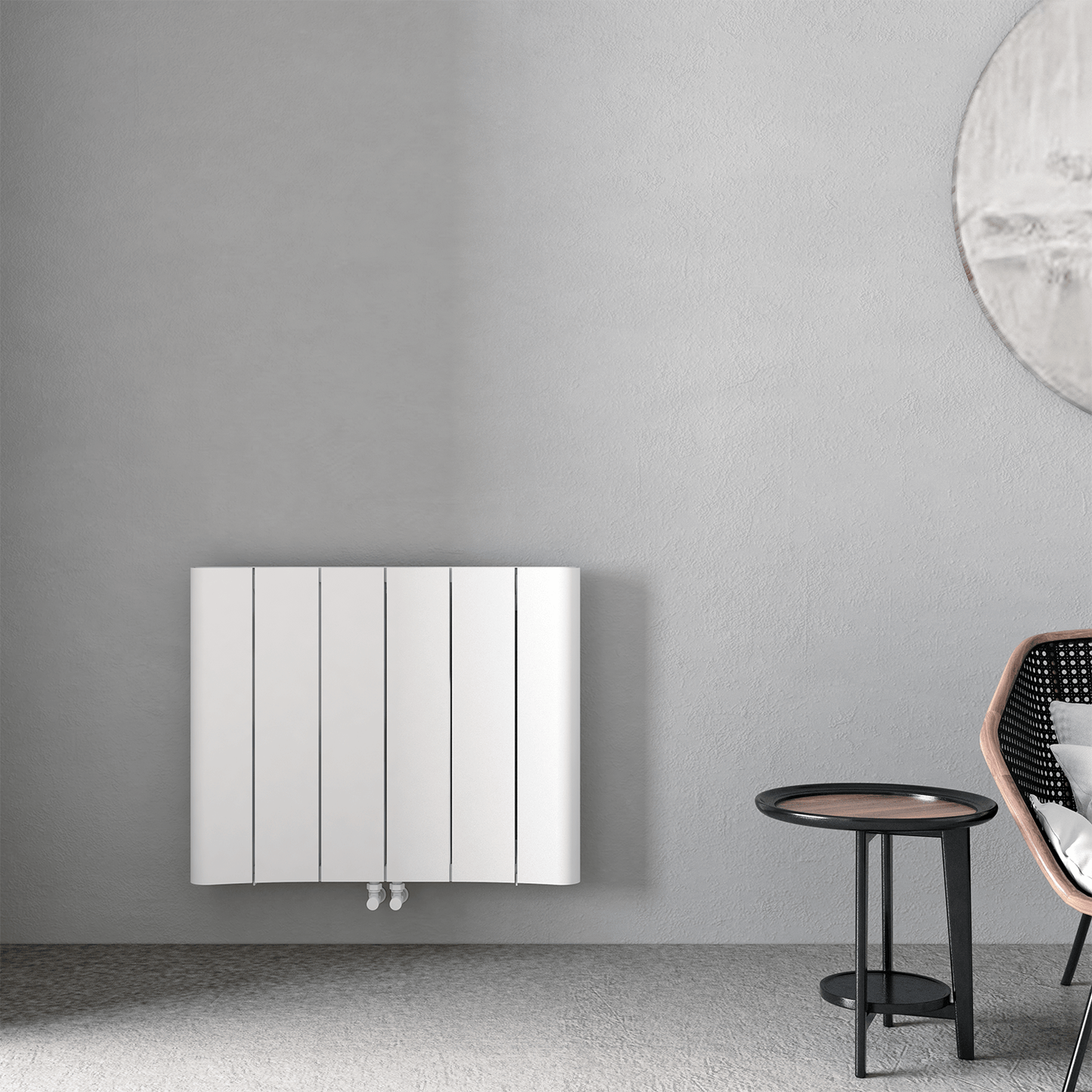 Carisa Curvy Aluminium-Heizkörper, horizontal, modernes Design, Weiß