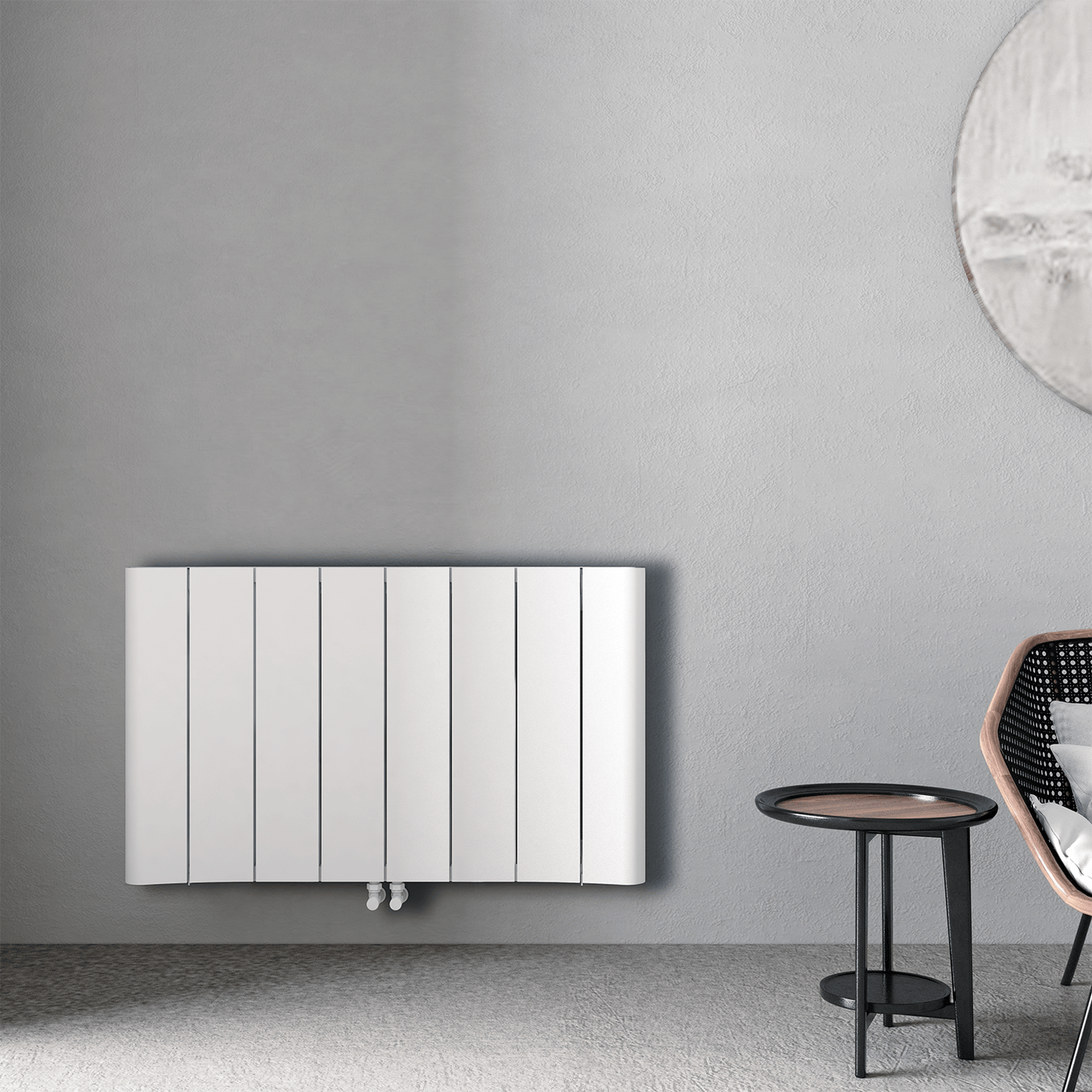 Carisa Curvy Aluminium-Heizkörper, horizontal, modernes Design, Weiß