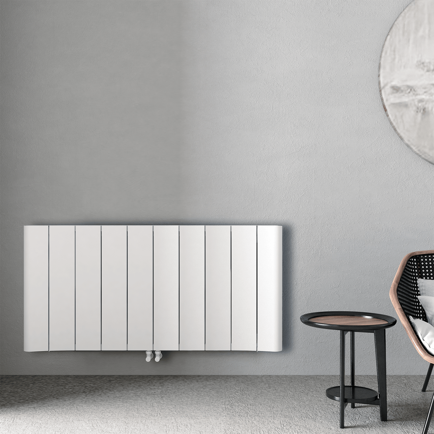 Carisa Curvy Aluminium-Heizkörper, horizontal, modernes Design, Weiß