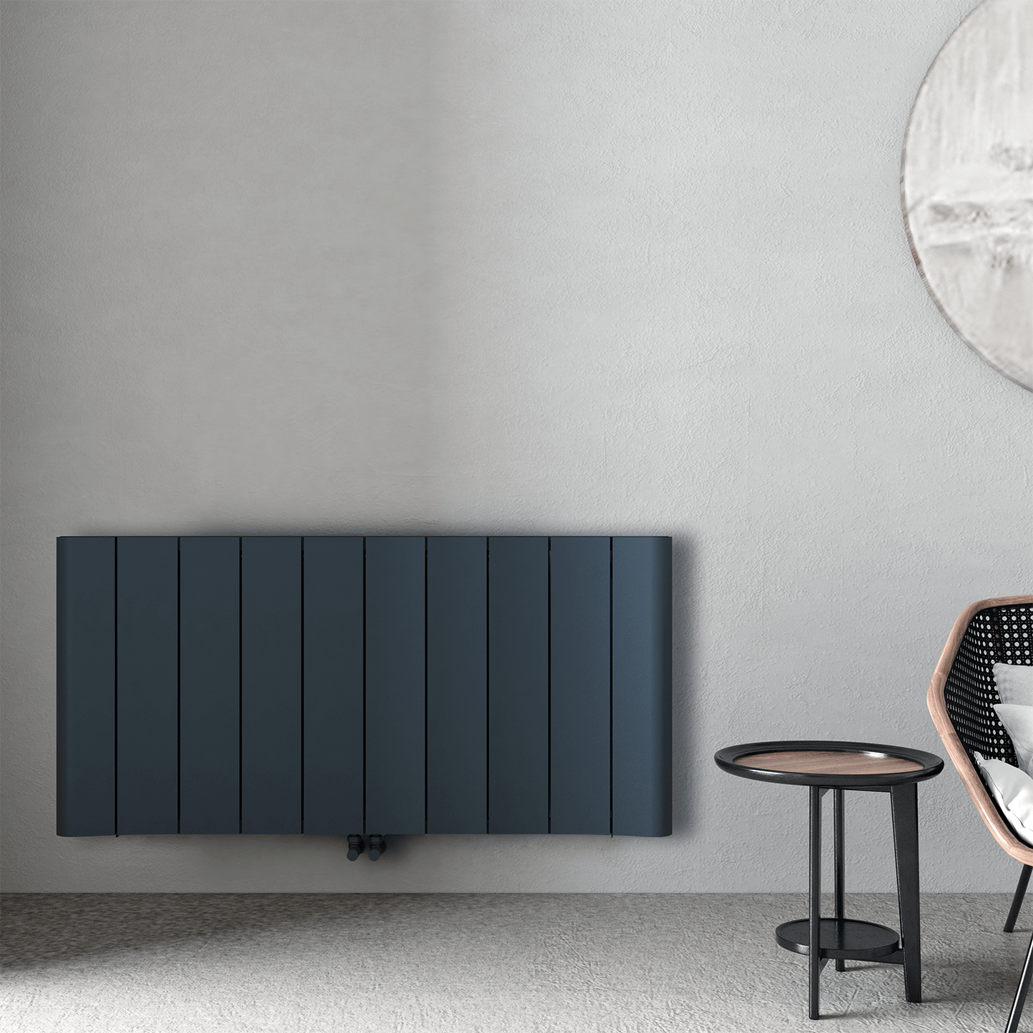 Carisa Curvy Horizontaler Aluminium-Heizkörper, modernes Design, Anthrazit