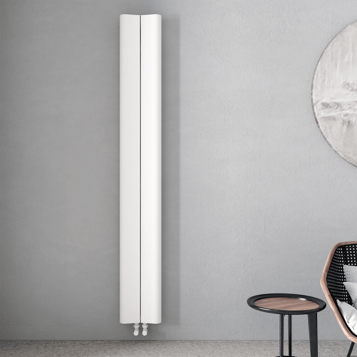 Carisa Curvy Vertikaler Aluminiumheizkörper Modernes Design Weiß