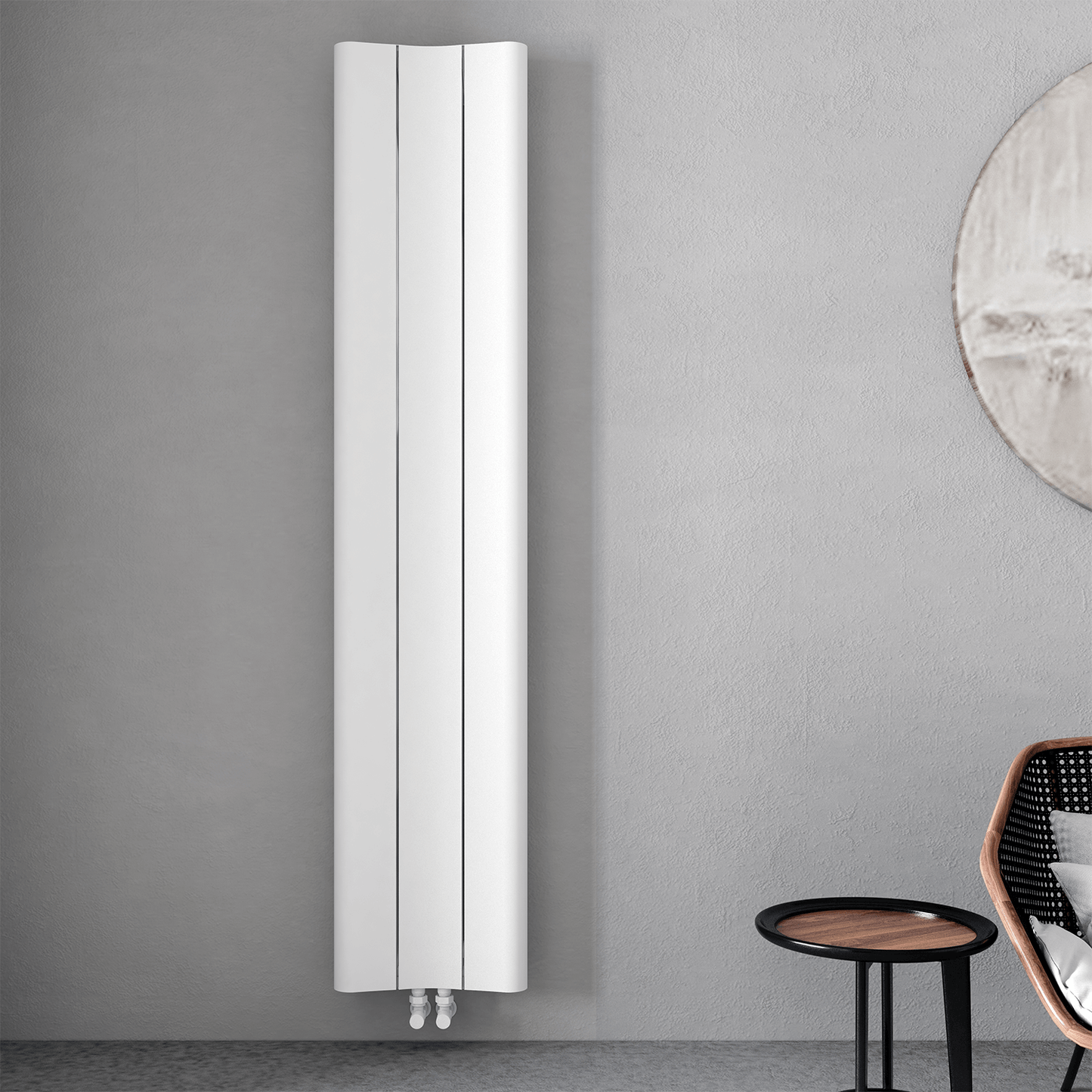 Carisa Curvy Vertikaler Aluminiumheizkörper Modernes Design Weiß