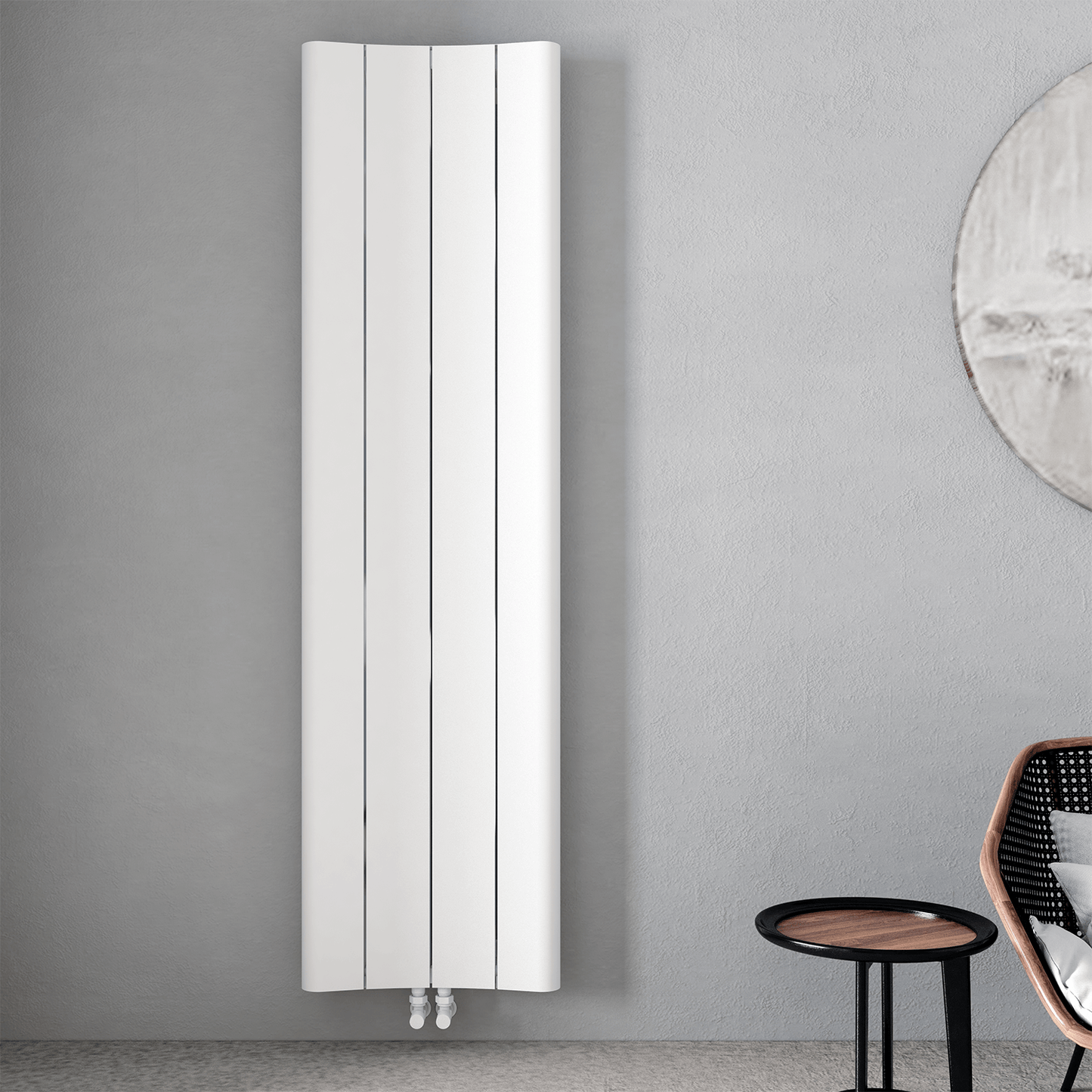Carisa Curvy Vertikaler Aluminiumheizkörper Modernes Design Weiß