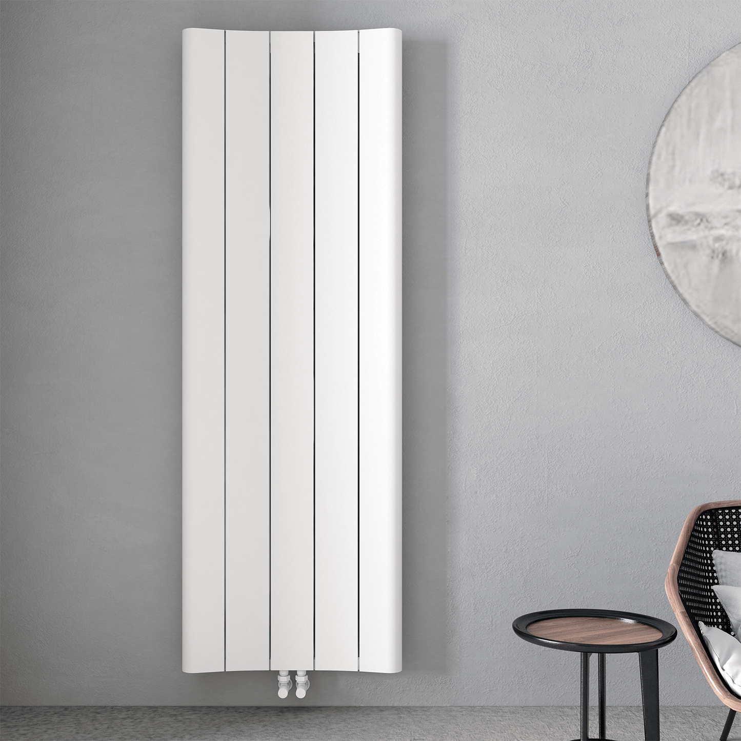 Carisa Curvy Vertikaler Aluminiumheizkörper Modernes Design Weiß