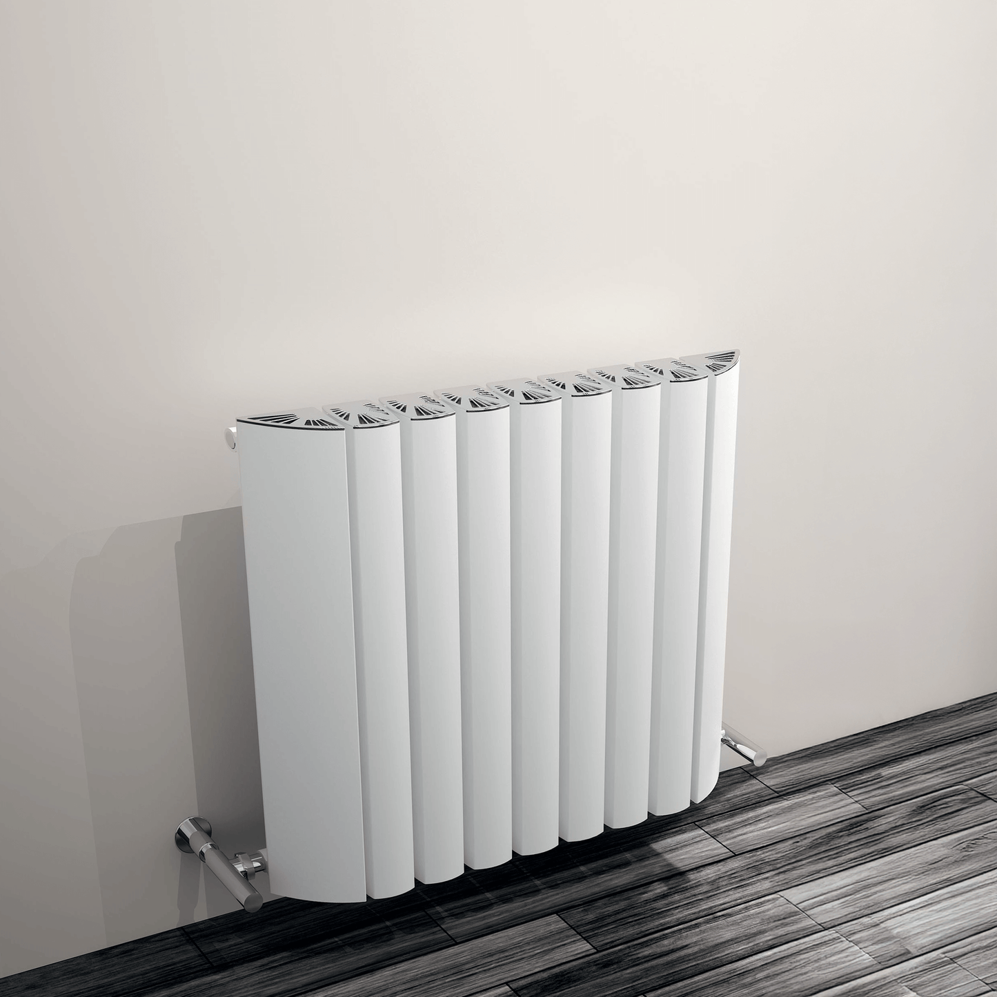 Carisa Gaia Horizontaler Aluminium-Heizkörper, modernes Design, Weiß