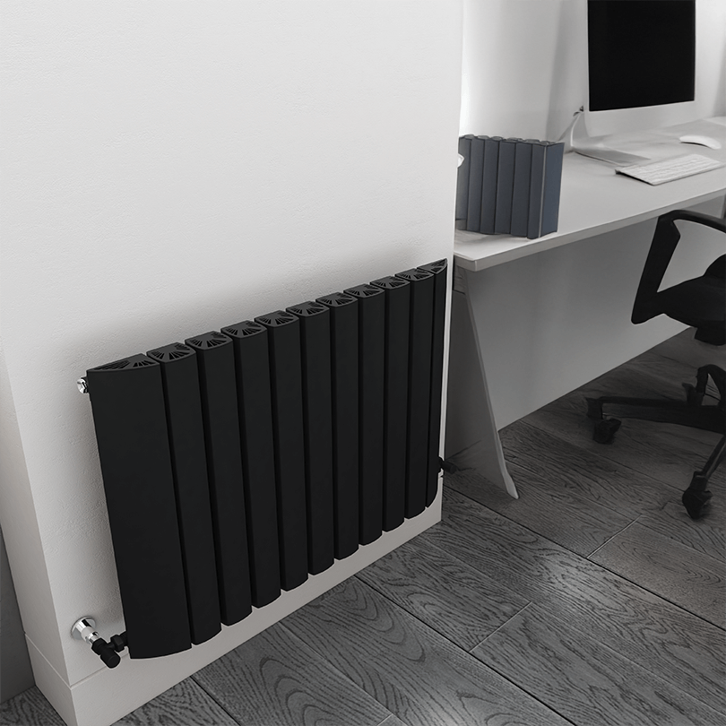 Carisa Gaia Horizontaler Aluminium-Heizkörper, modernes Design, Anthrazit