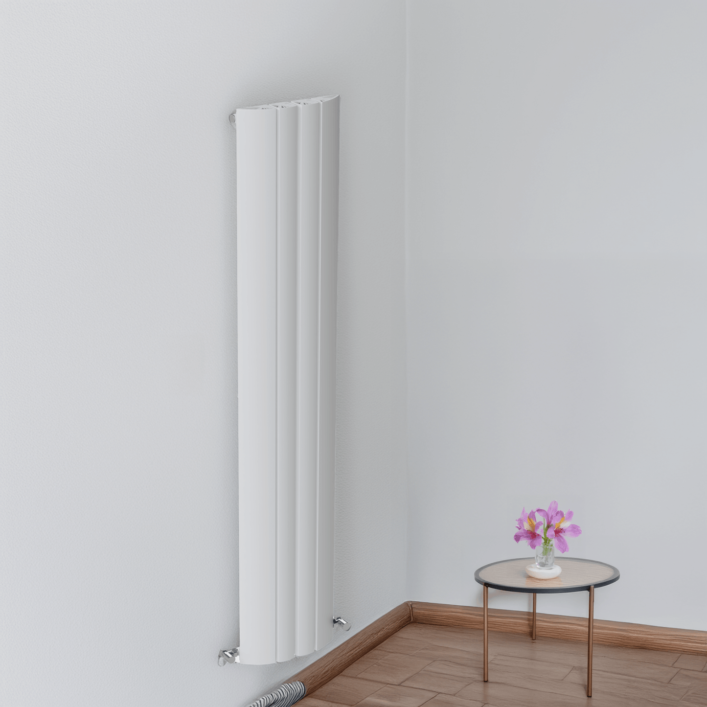 Carisa Gaia Vertikaler Aluminium-Heizkörper, modernes Design, Weiß