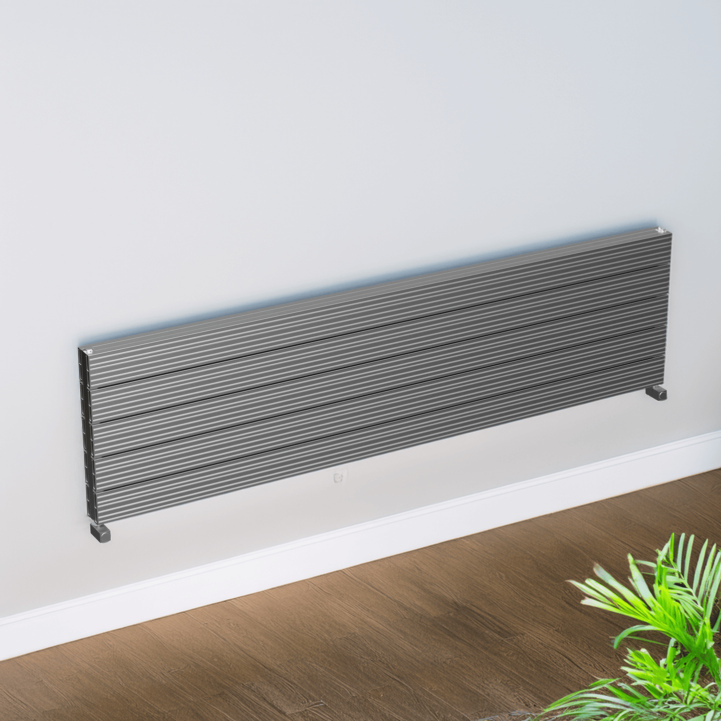 Carisa Monza Double XL Horizontaler Aluminium-Heizkörper, modernes Design, poliert, eloxiert