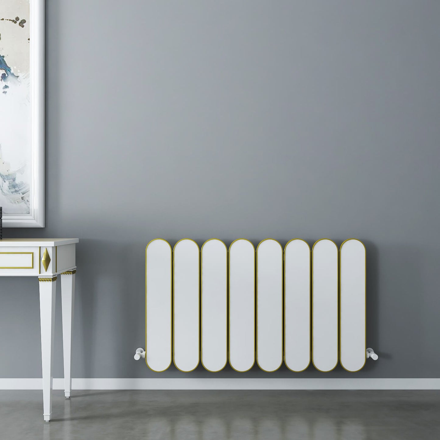 Carisa Magico Horizontaler Aluminium-Heizkörper, modernes Design, Weiß