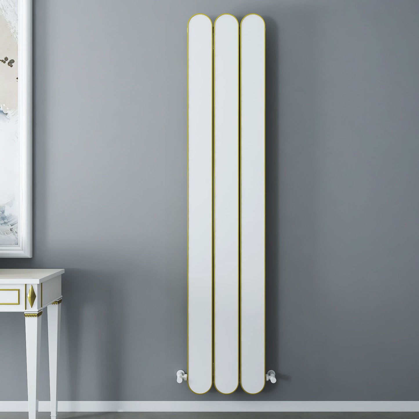 Carisa Magico Vertikaler Aluminium-Heizkörper, modernes Design, Weiß