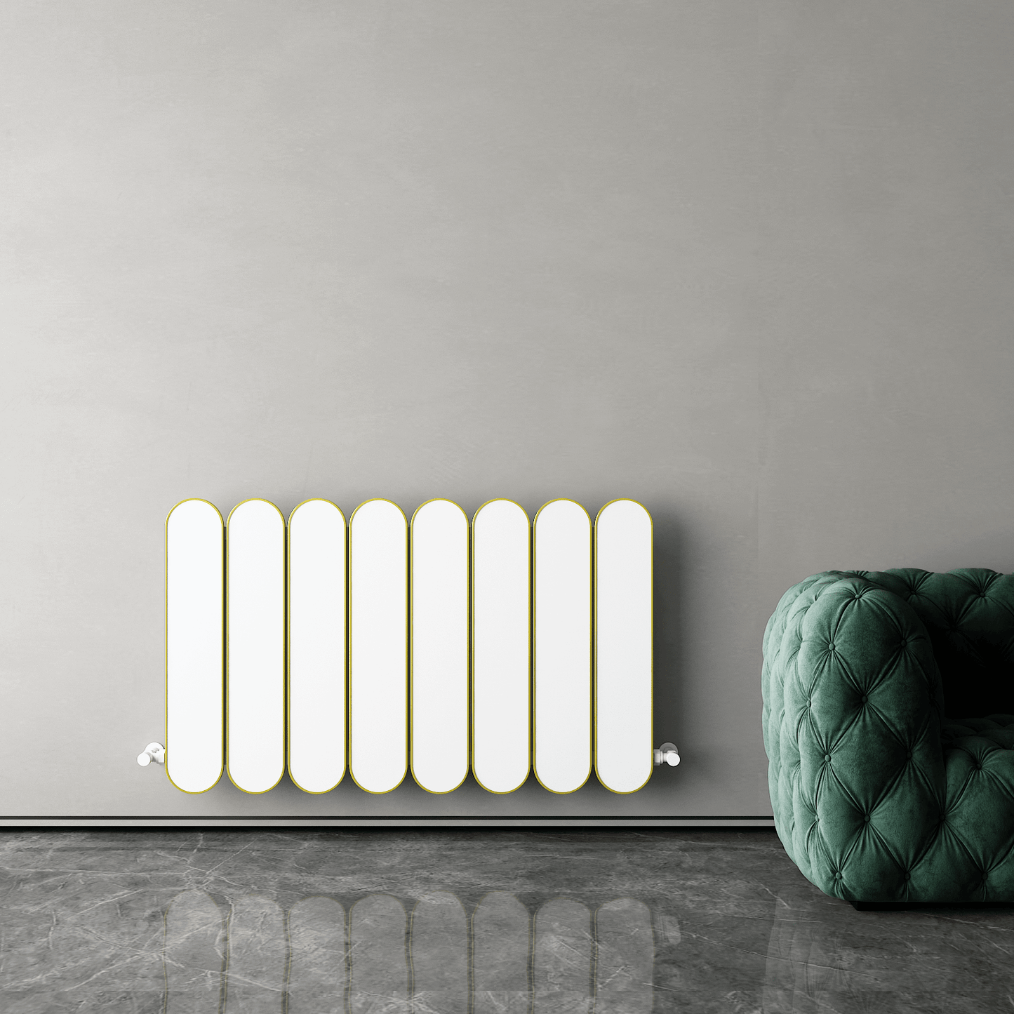 Carisa Magico Horizontaler Aluminium-Heizkörper, modernes Design, Weiß