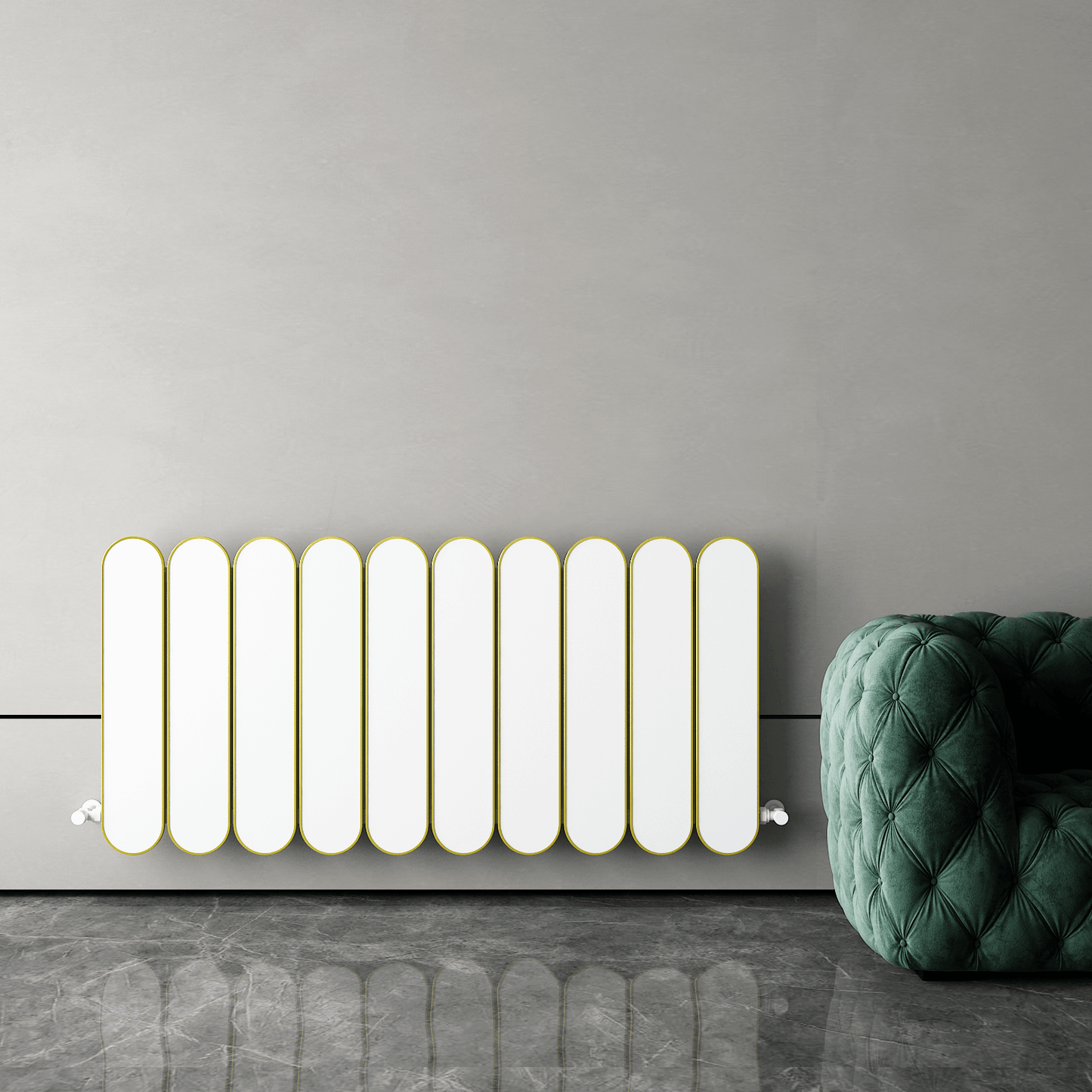 Carisa Magico Horizontaler Aluminium-Heizkörper, modernes Design, Weiß