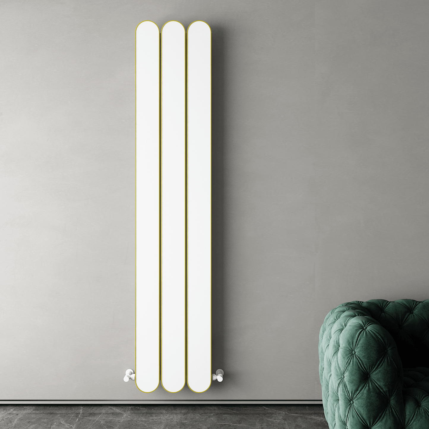 Carisa Magico Vertikaler Aluminium-Heizkörper, modernes Design, Weiß