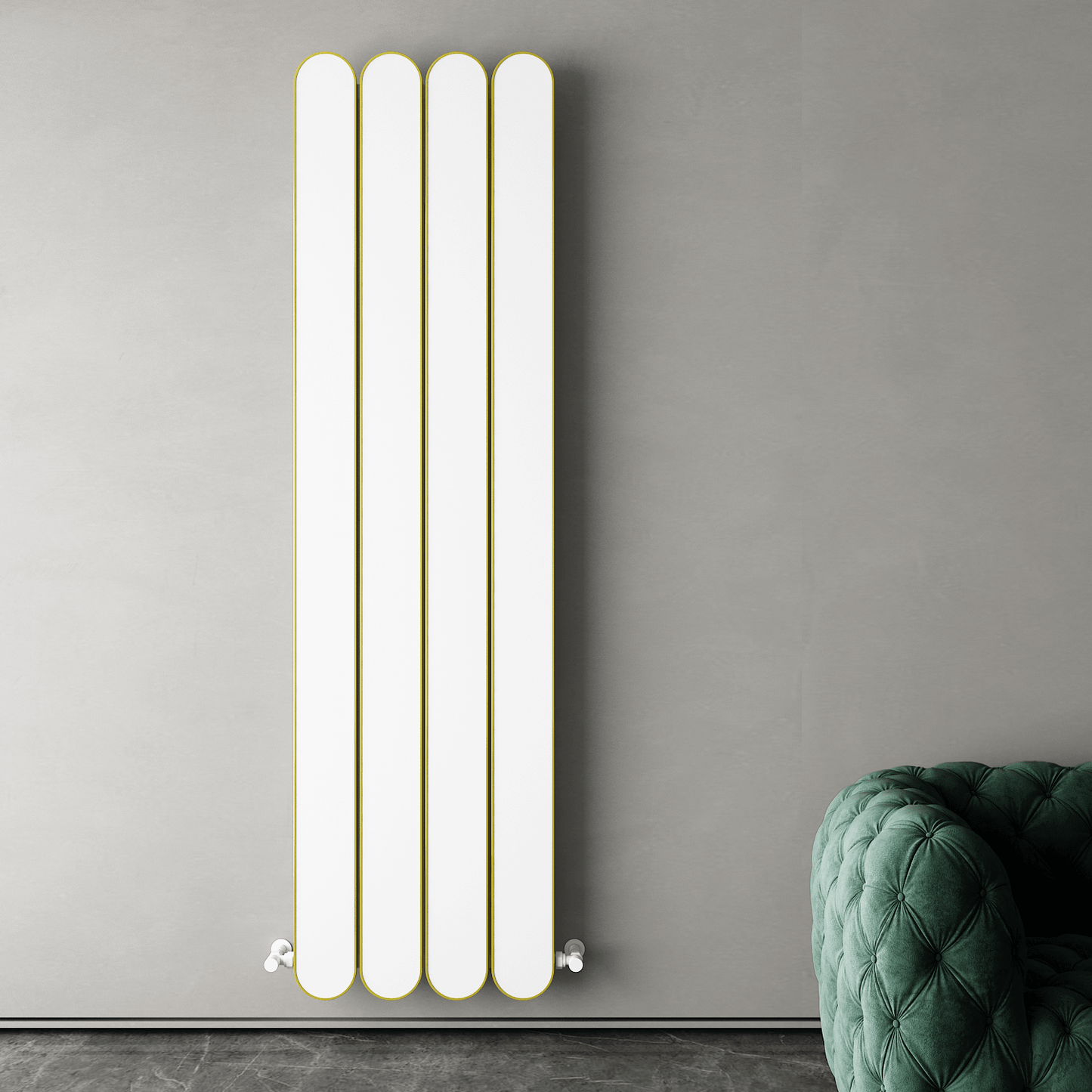 Carisa Magico Vertikaler Aluminium-Heizkörper, modernes Design, Weiß