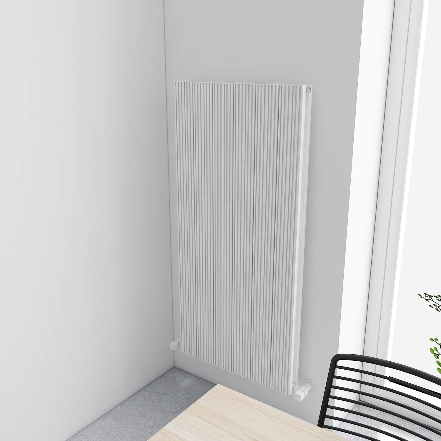 Carisa Monza Vertikaler Aluminium-Heizkörper, modernes Design, Weiß