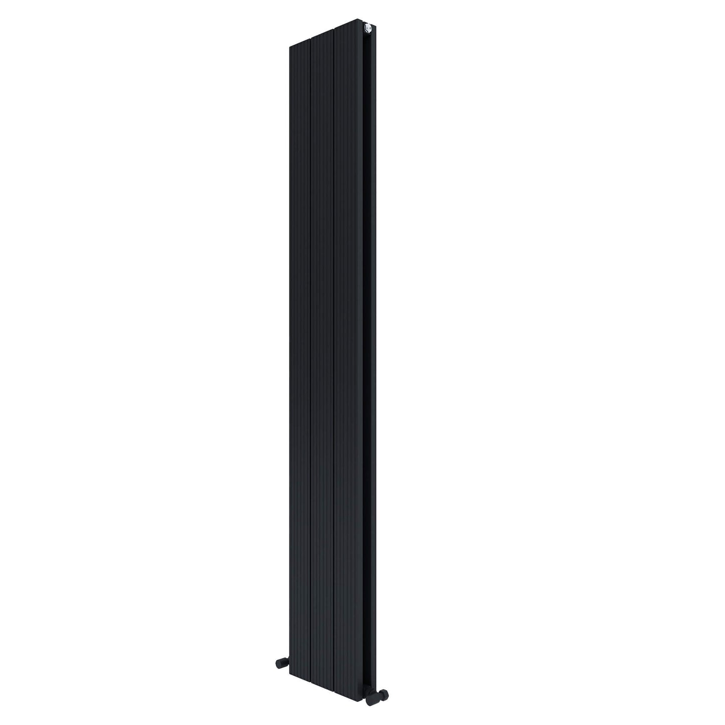 Carisa Monza Vertikaler Aluminium-Heizkörper, modernes Design, Schwarz