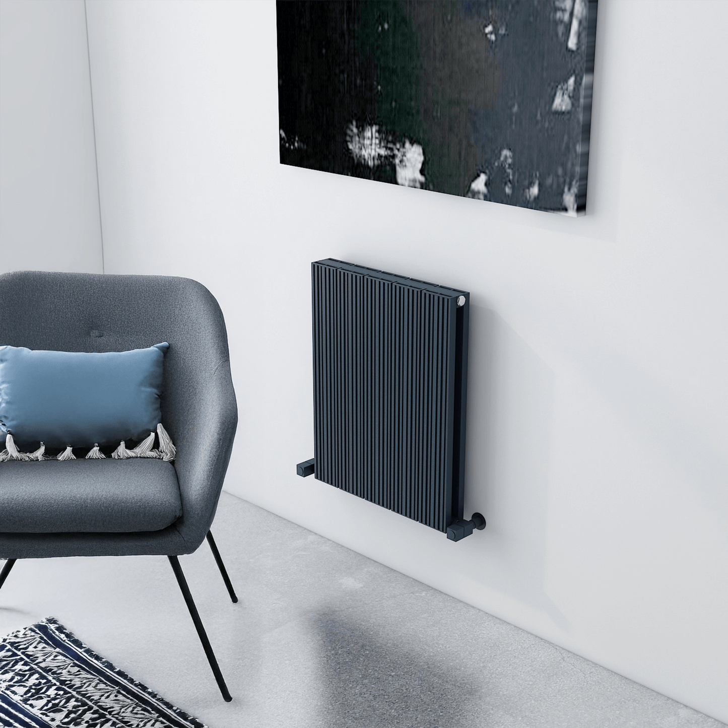 Carisa Monza Horizontaler Aluminiumheizkörper Modernes Design Anthrazit HB Mid