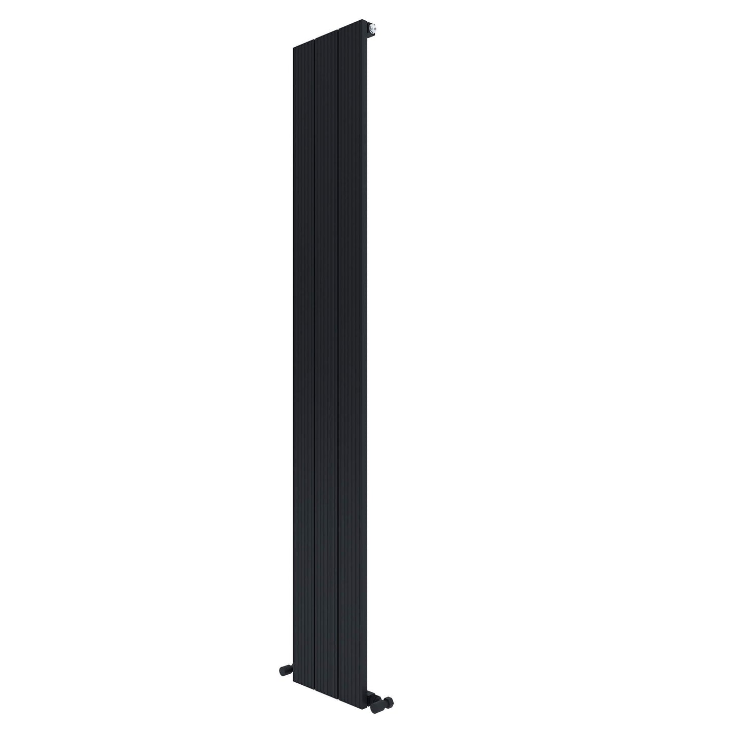 Carisa Monza Vertikaler Aluminium-Heizkörper, modernes Design, Schwarz