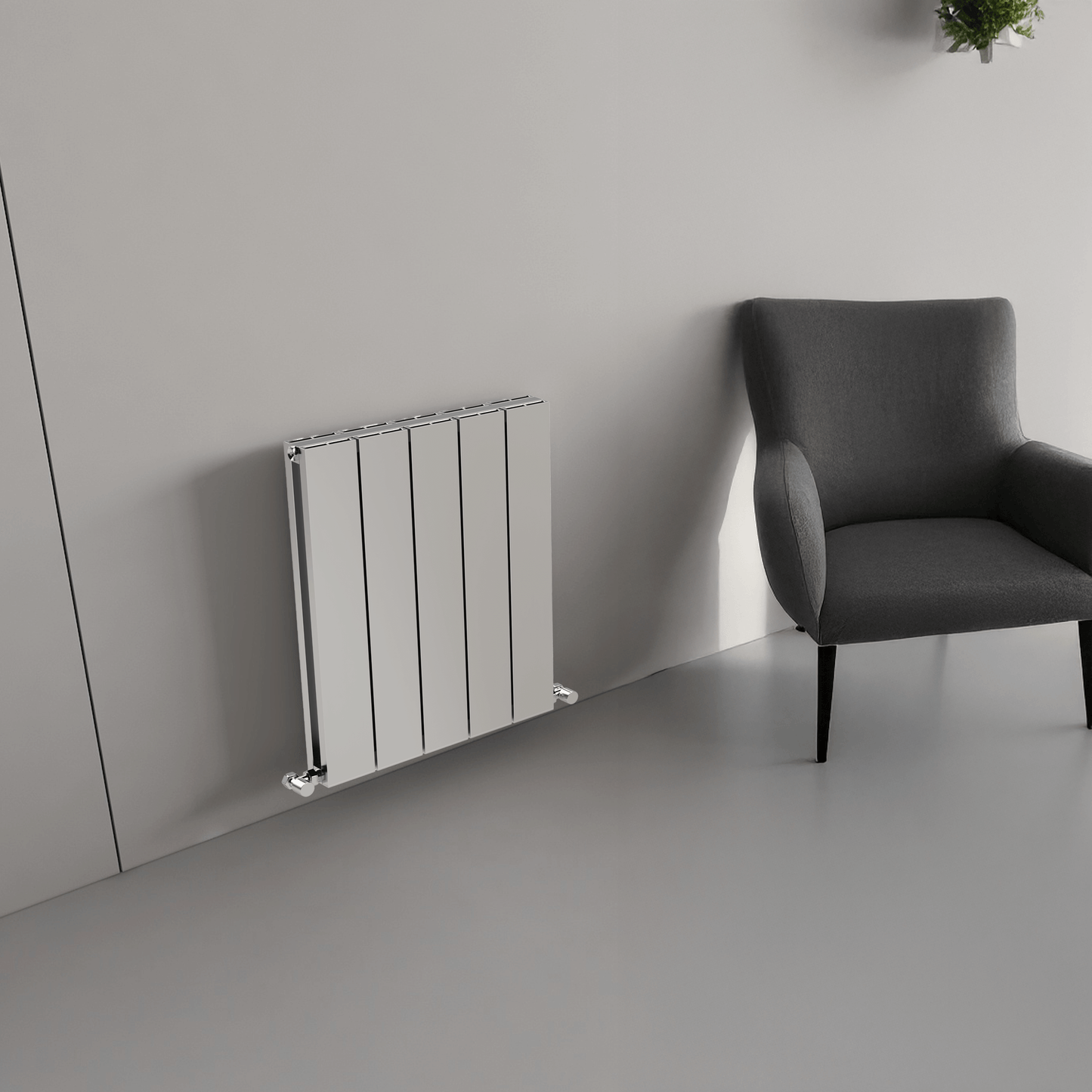Carisa Nemo Doppelheizkörper aus horizontalem Aluminium, modernes Design, poliert, eloxiert
