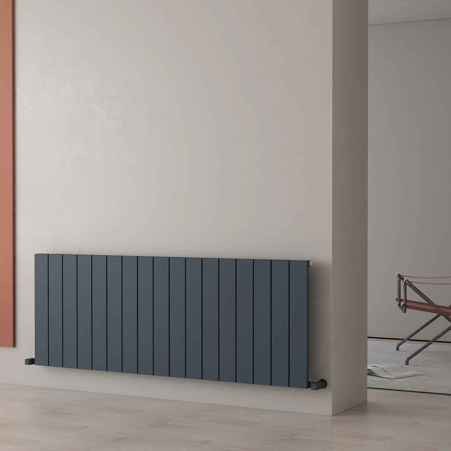 Carisa Nemo Horizontaler Aluminium-Heizkörper, modernes Design, Anthrazit