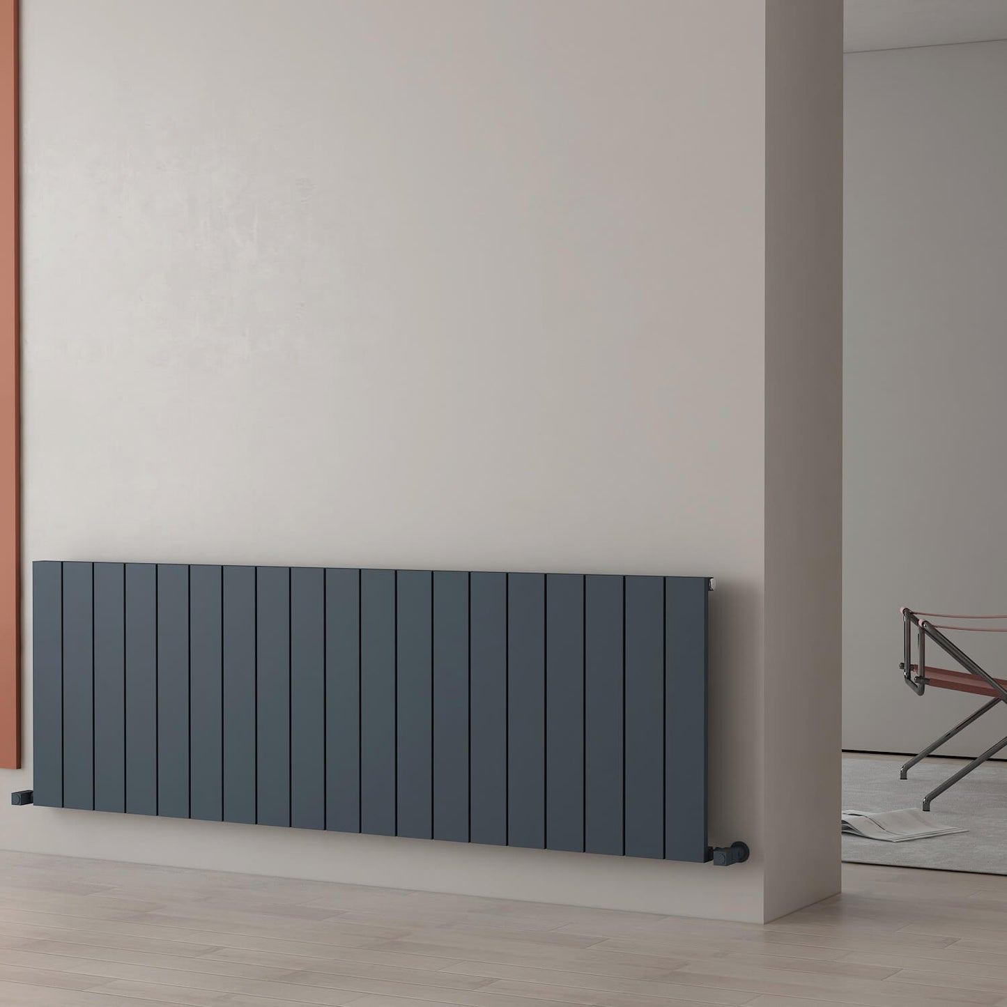 Carisa Nemo Horizontaler Aluminium-Heizkörper, modernes Design, Anthrazit