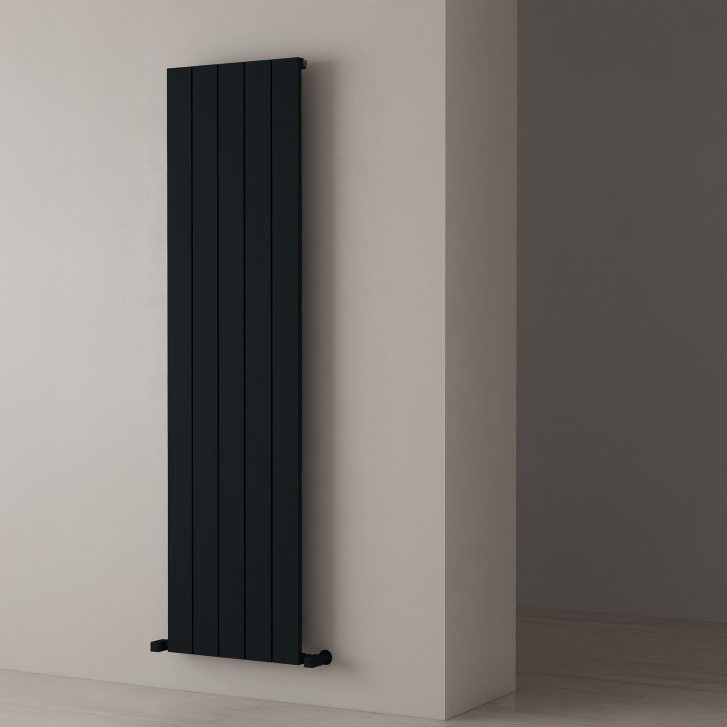 Carisa Nemo Vertikaler Aluminium-Heizkörper, modernes Design, Schwarz