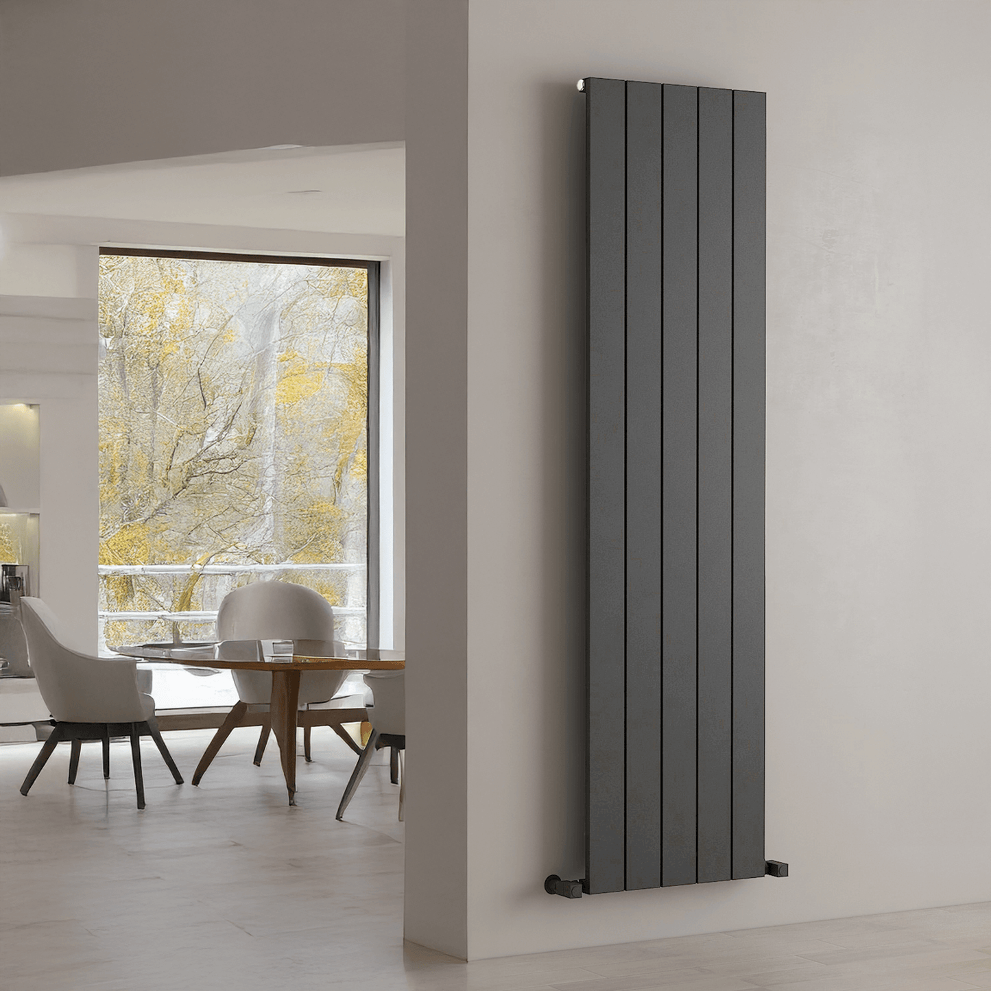 Carisa Nemo Vertikaler Aluminium-Heizkörper, modernes Design, dunkelgrau