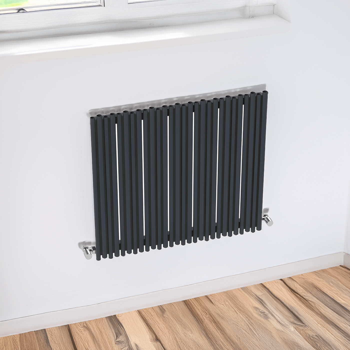 Carisa Pipette Aluminium-Heizkörper, horizontal, modernes Design, Anthrazit