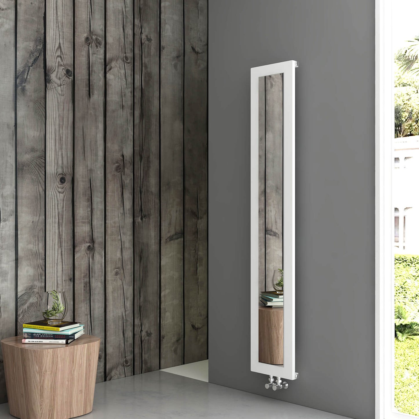 Carisa Quadro Vertikaler Aluminium-Heizkörper, modernes Design, Weiß