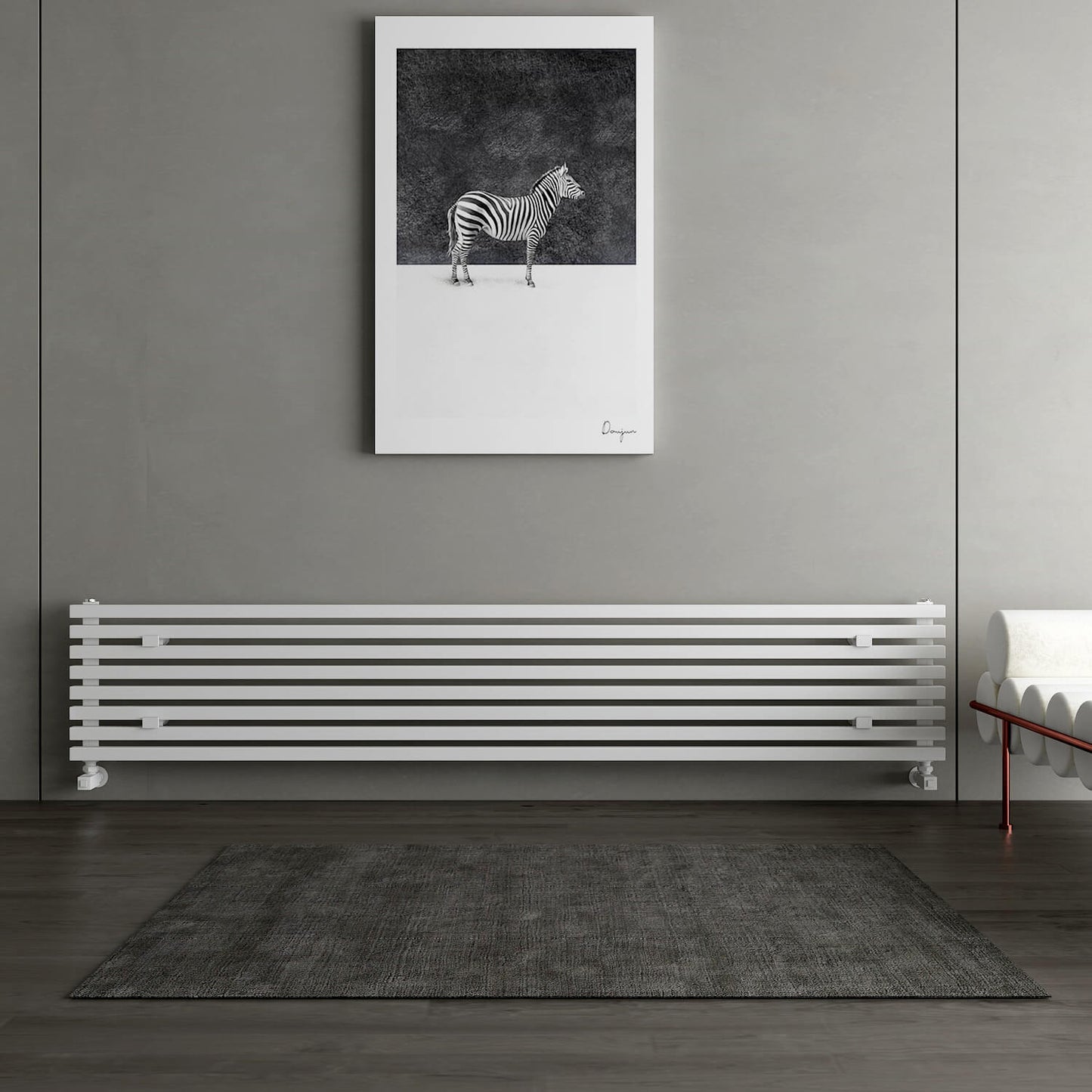Carisa Sophia Xl Horizontaler Aluminiumheizkörper Modernes Design Weiß