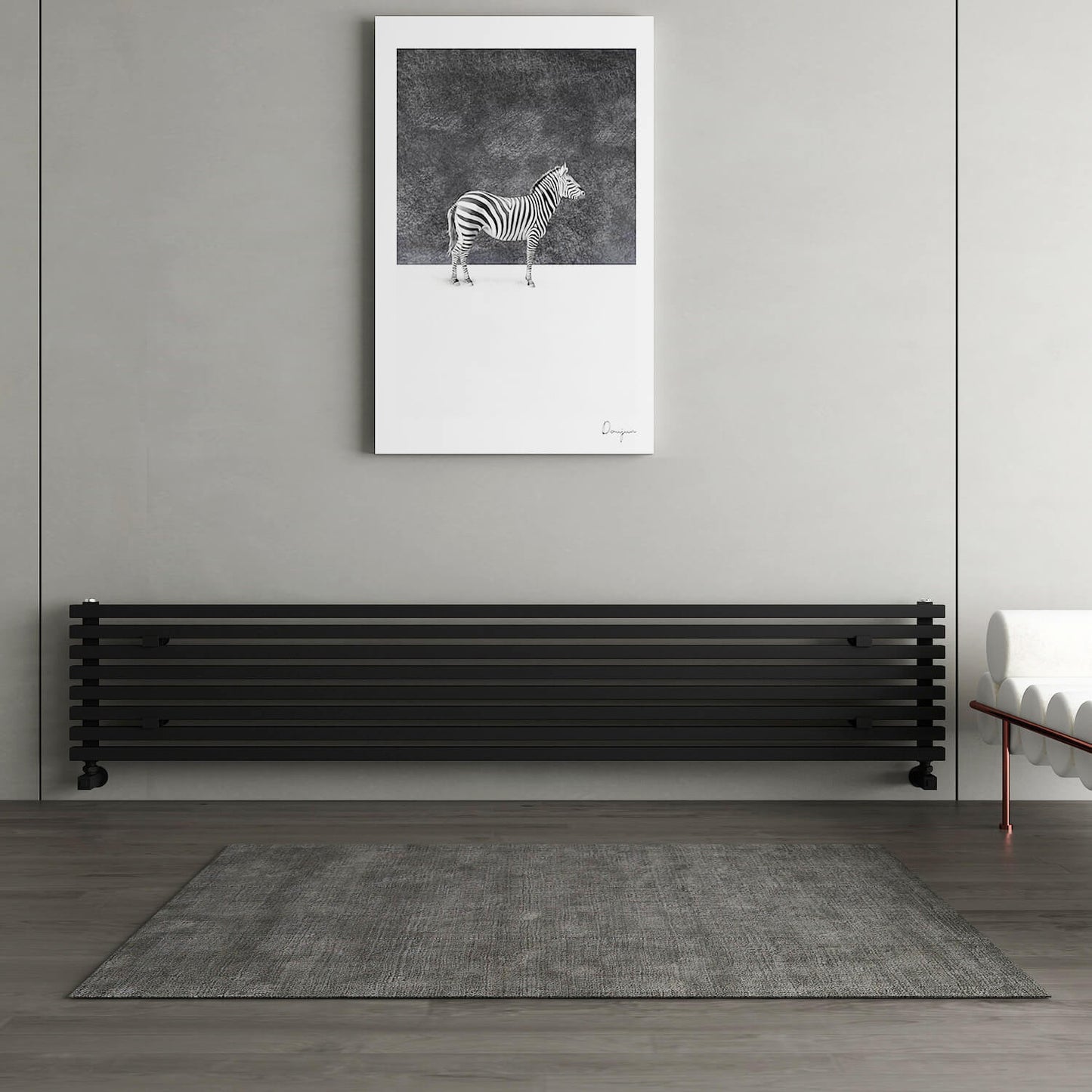 Carisa Sophia Xl Horizontaler Aluminium-Heizkörper, modernes Design, Schwarz