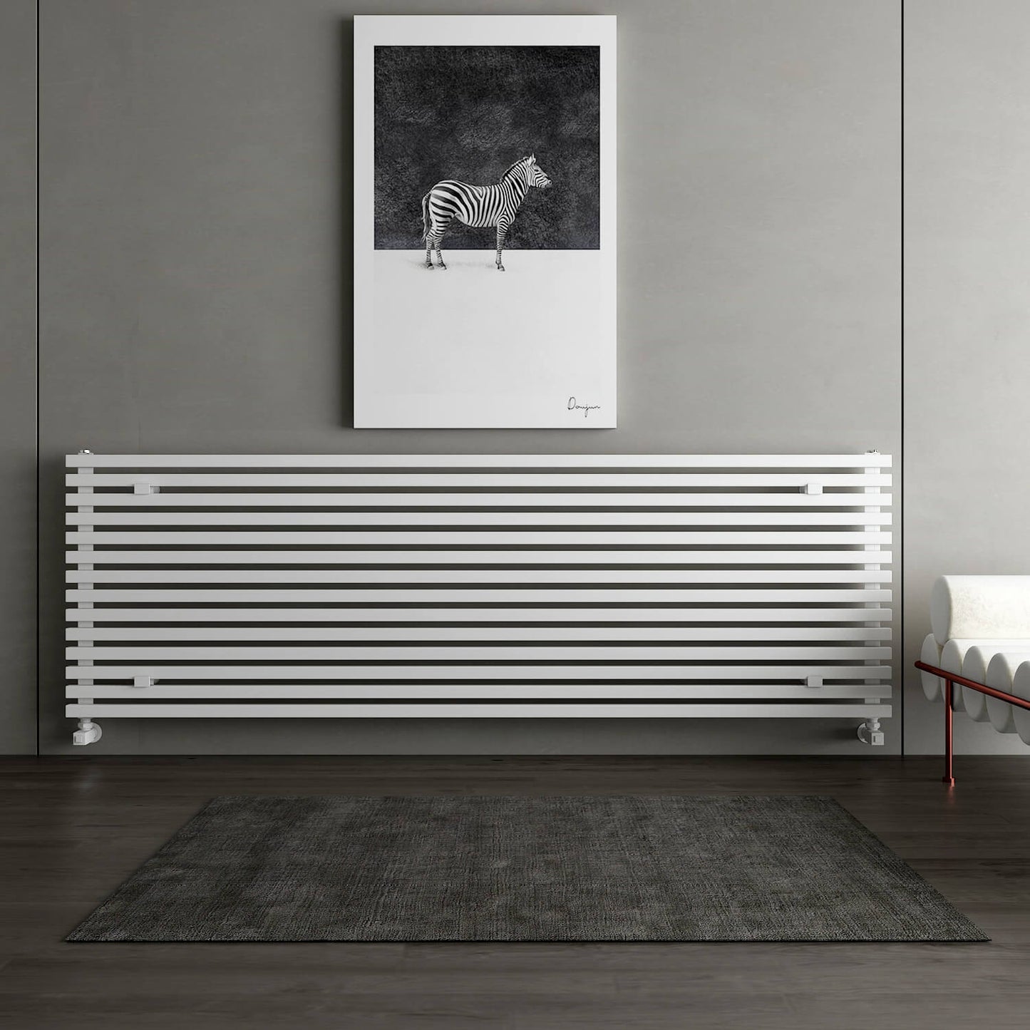 Carisa Sophia Xl Horizontaler Aluminiumheizkörper Modernes Design Weiß