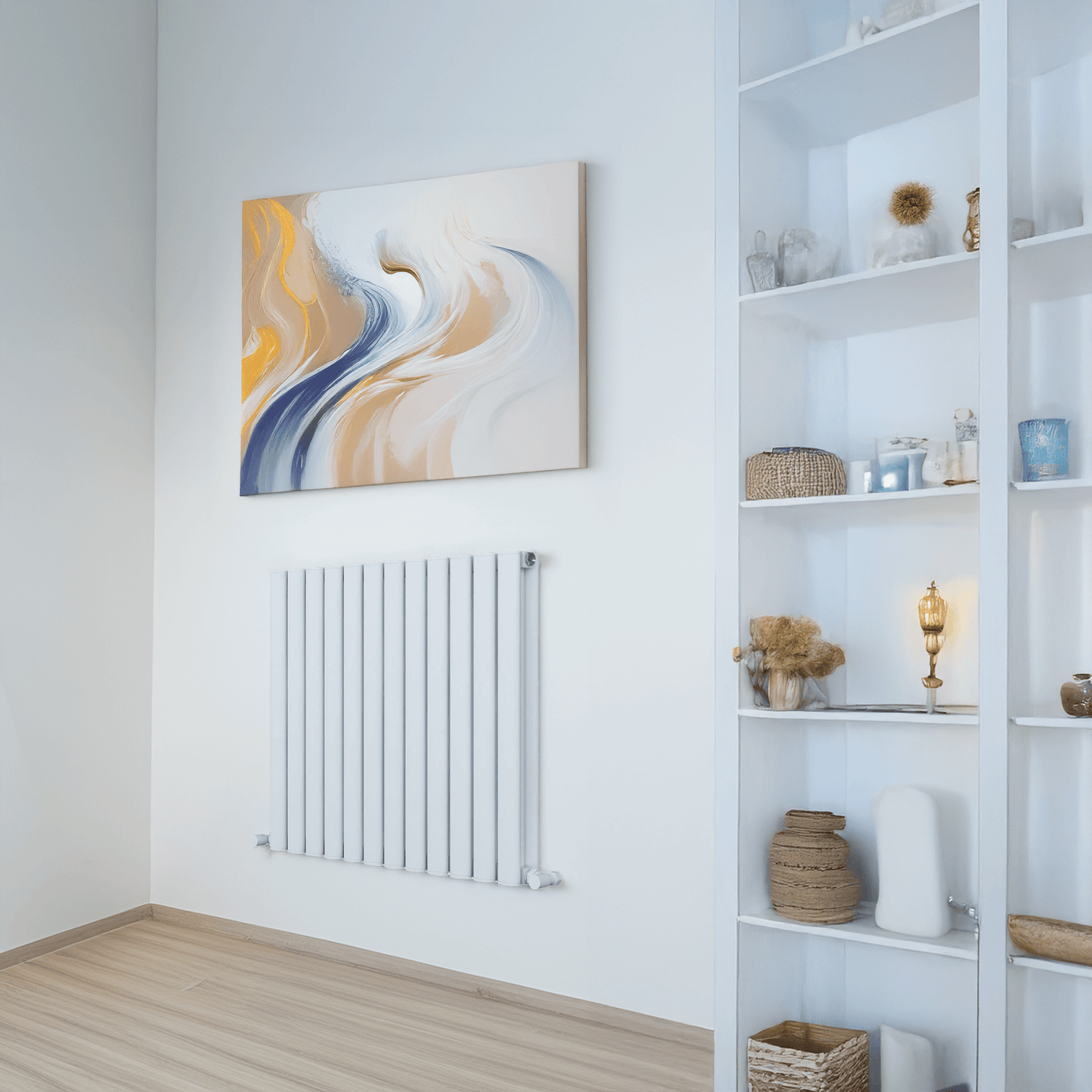 Carisa Tallis Horizontaler Aluminium-Heizkörper, modernes Design, Weiß