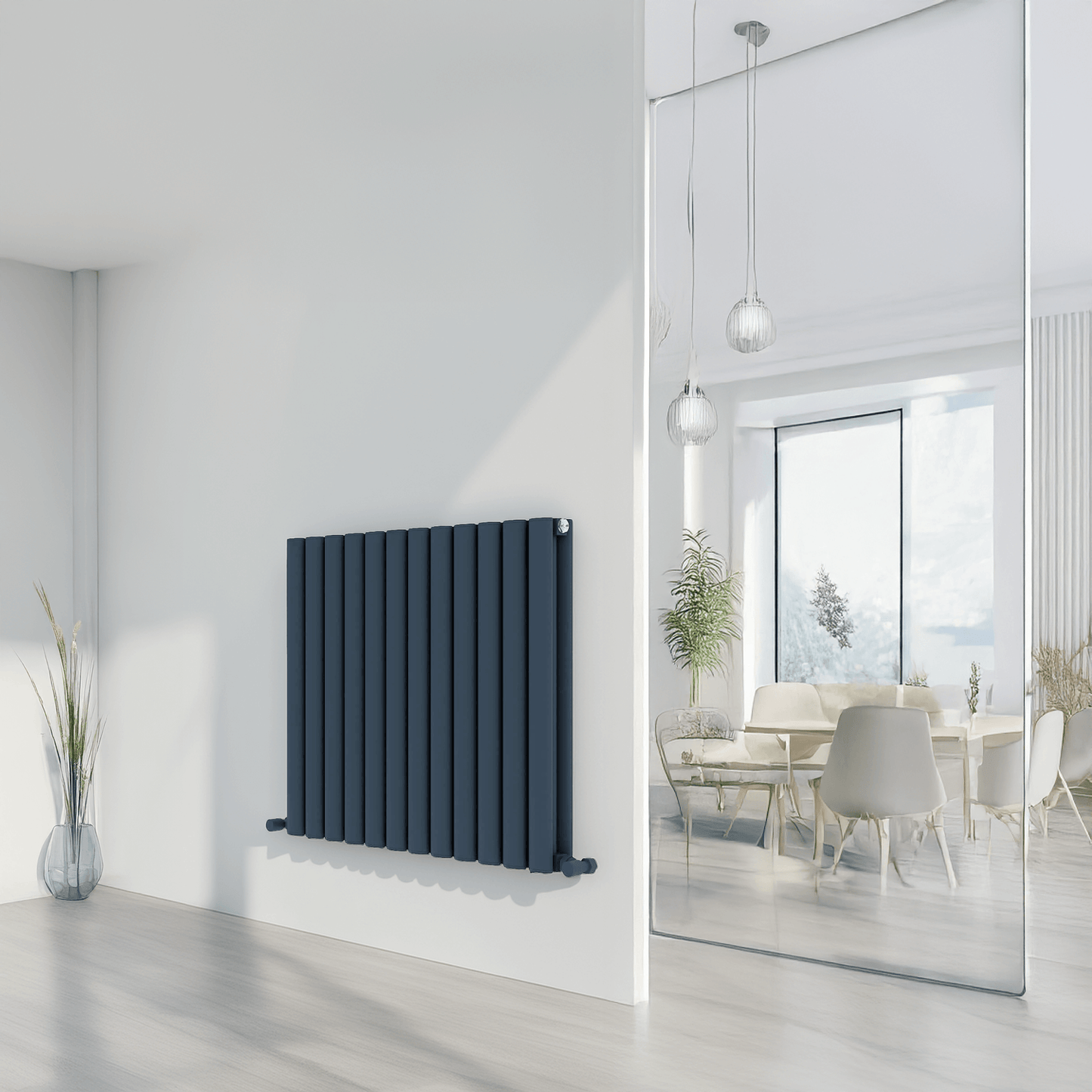 Carisa Tallis Vertikaler Aluminium-Heizkörper, modernes Design, Anthrazit