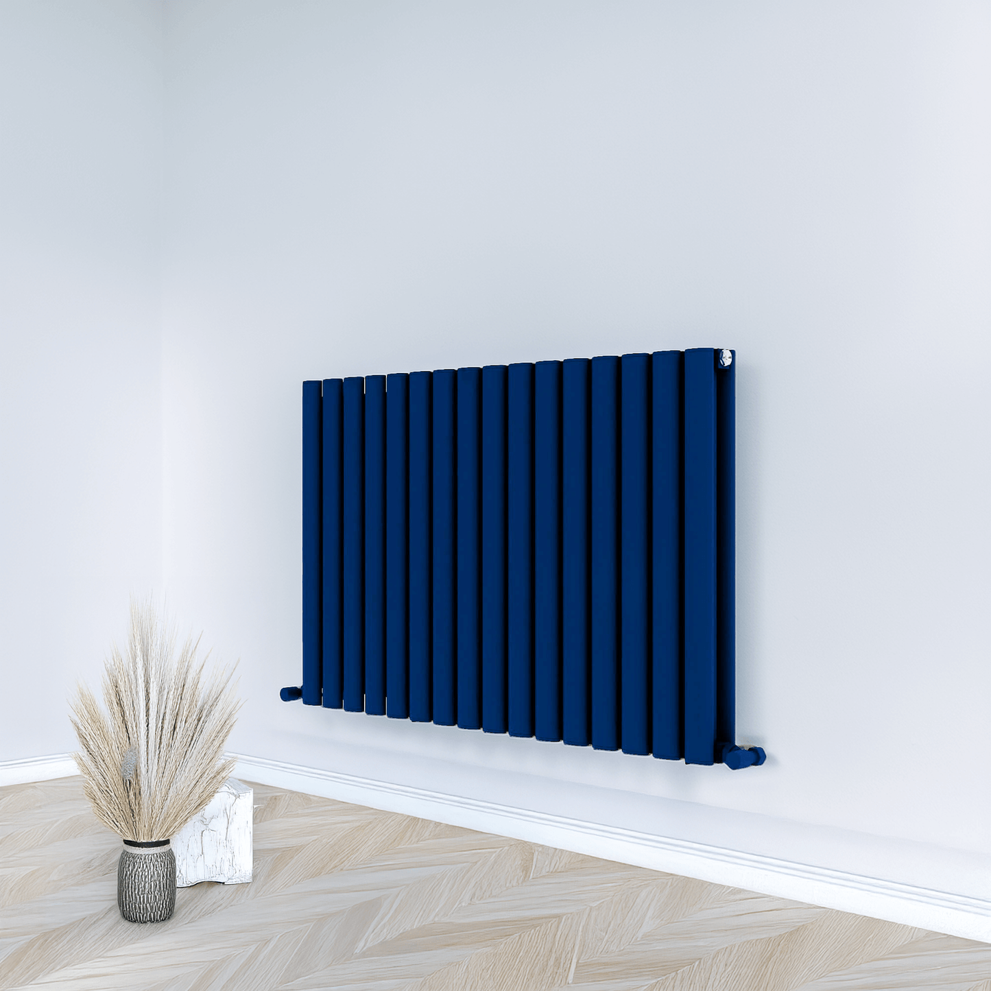 Carisa Tallis Horizontaler Aluminium-Heizkörper, modernes Design, Marineblau