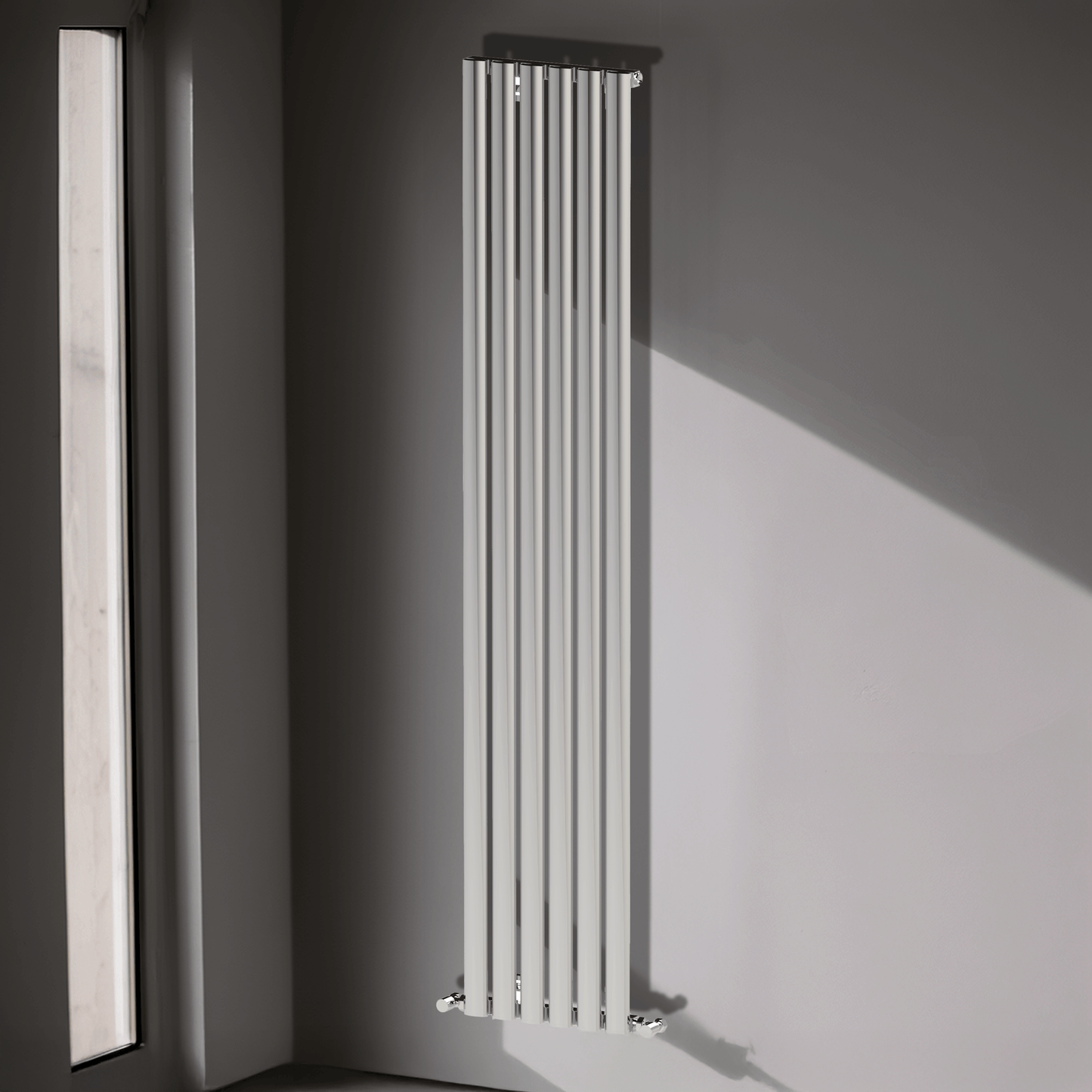 Carisa Tallis Vertikaler Aluminium-Heizkörper, modernes Design, poliert, eloxiert